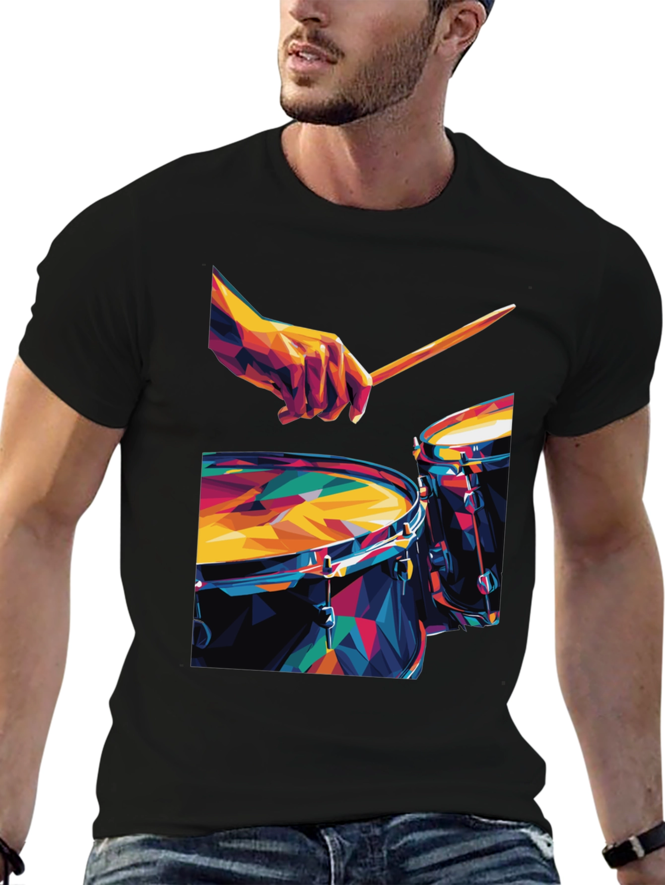 Geometric Drum Set Graphic Tee