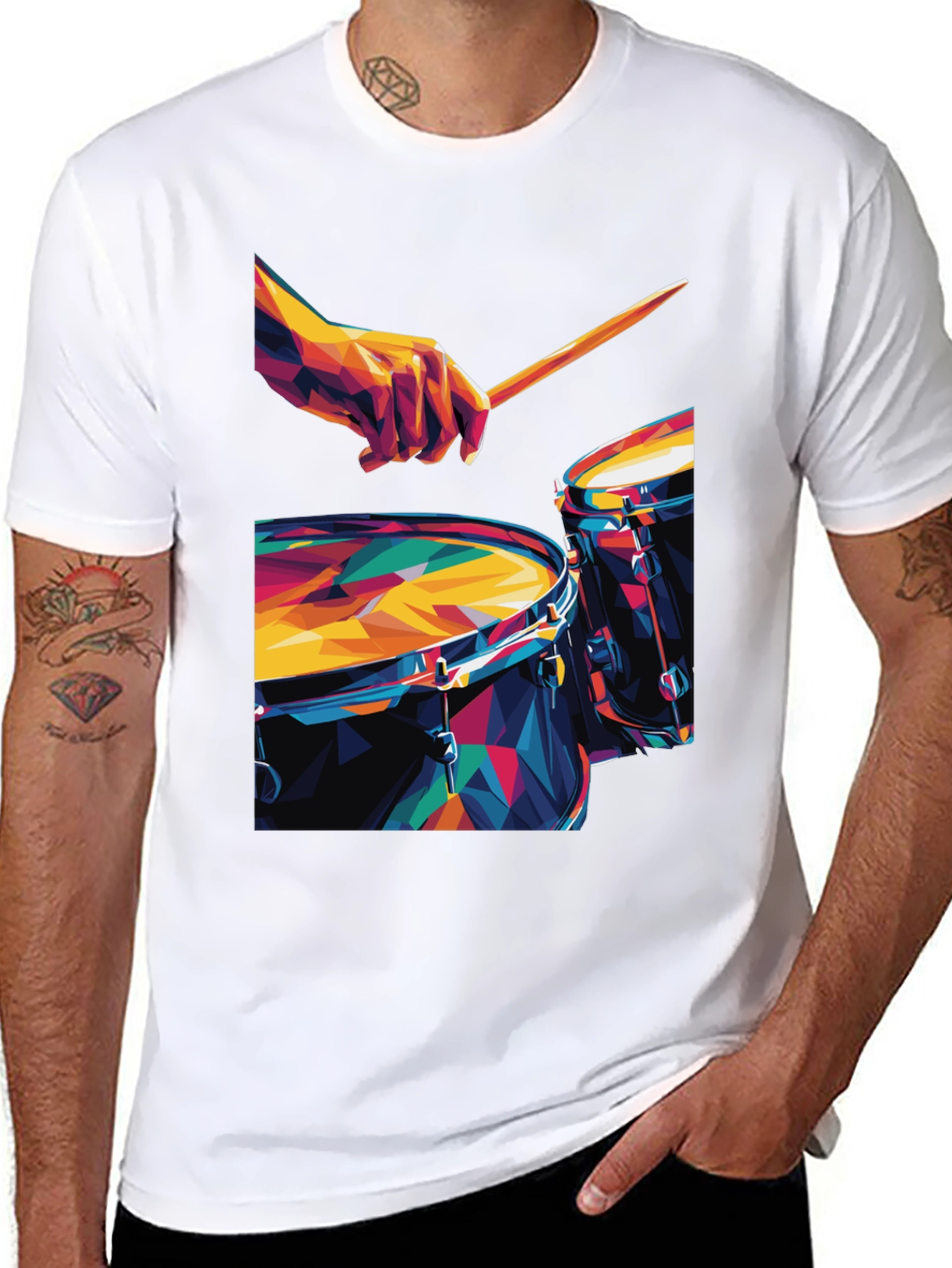 Geometric Drum Set Graphic Tee