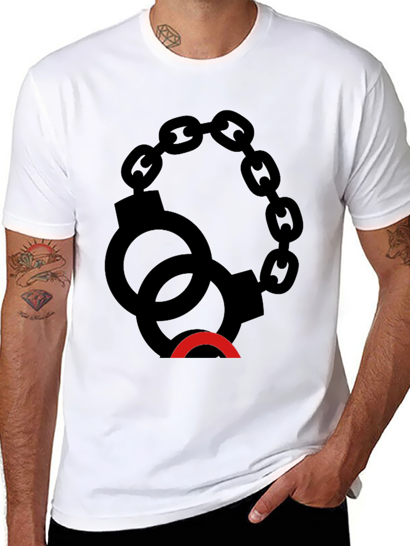 Handcuff Graphic Tee - Edgy Style