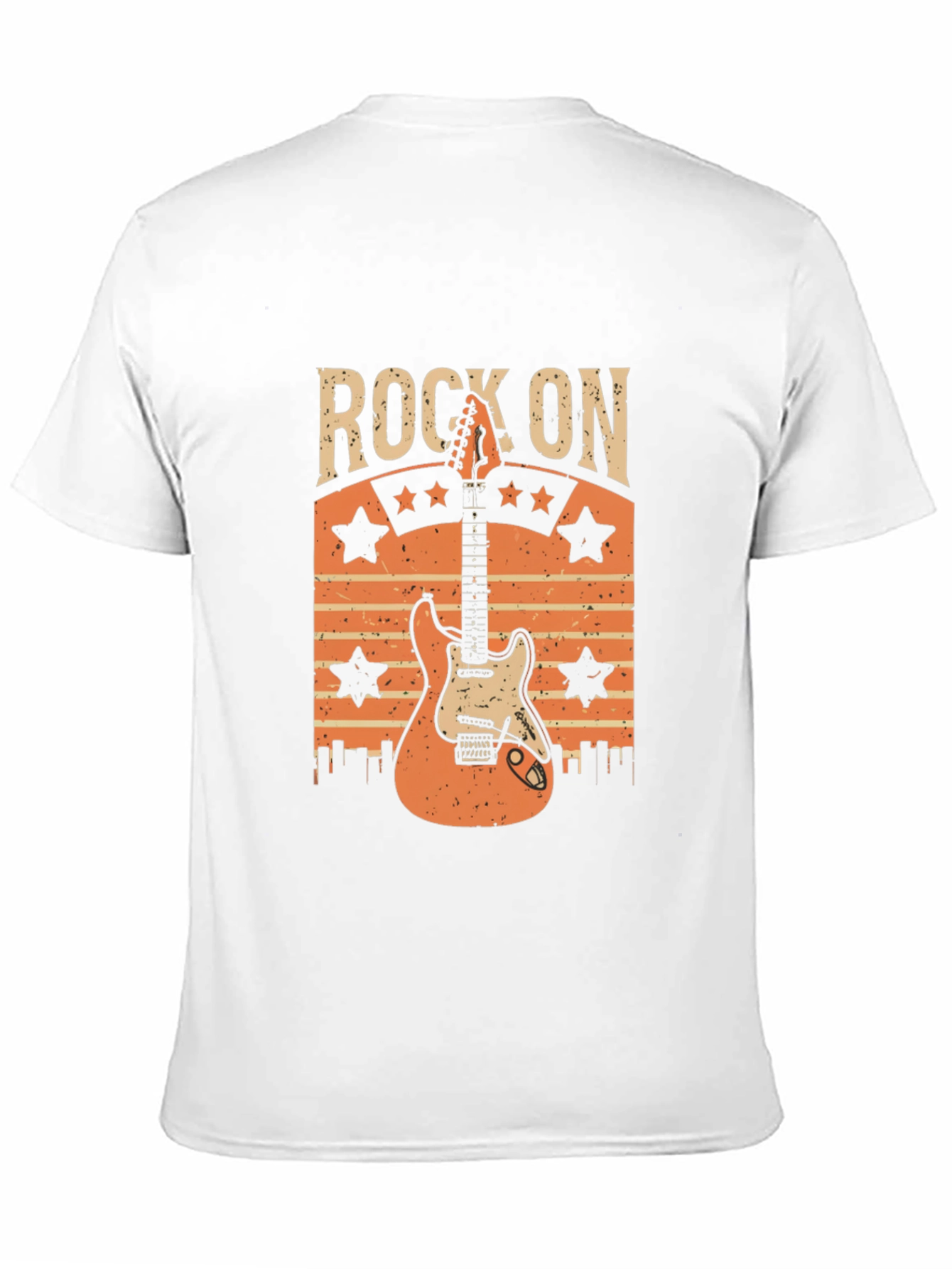 Rock On Guitar T-Shirt - Retro Style