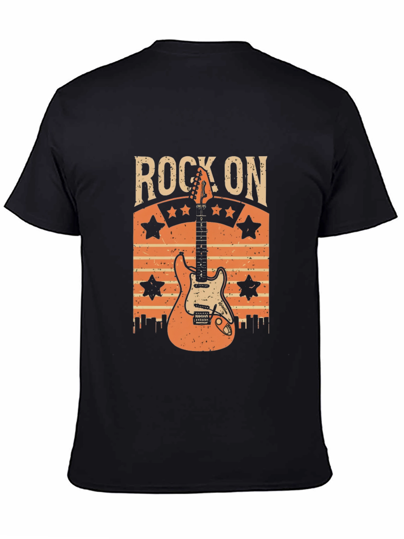 Rock On Guitar T-Shirt - Retro Style