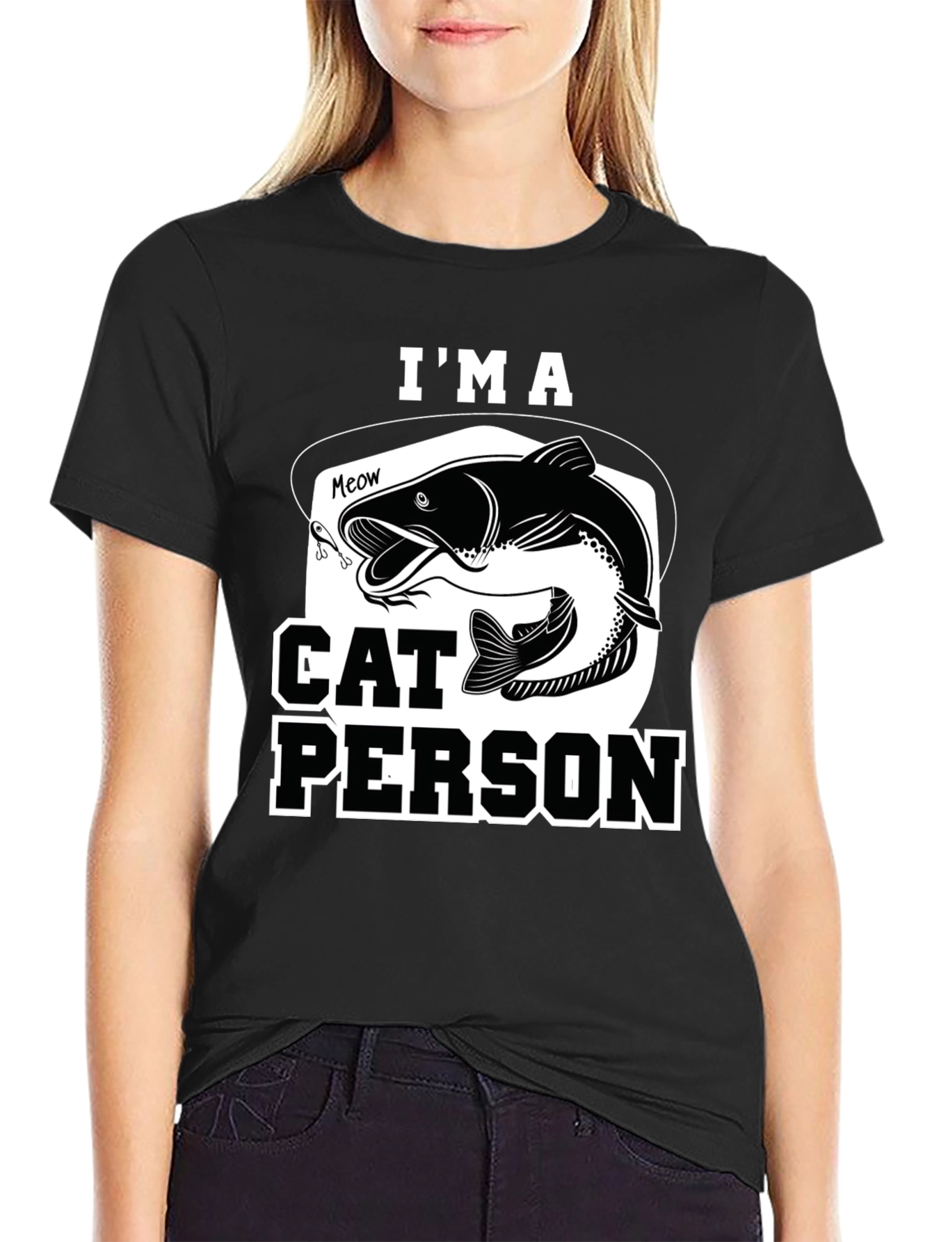 Im a Cat Person Fishing T-Shirt