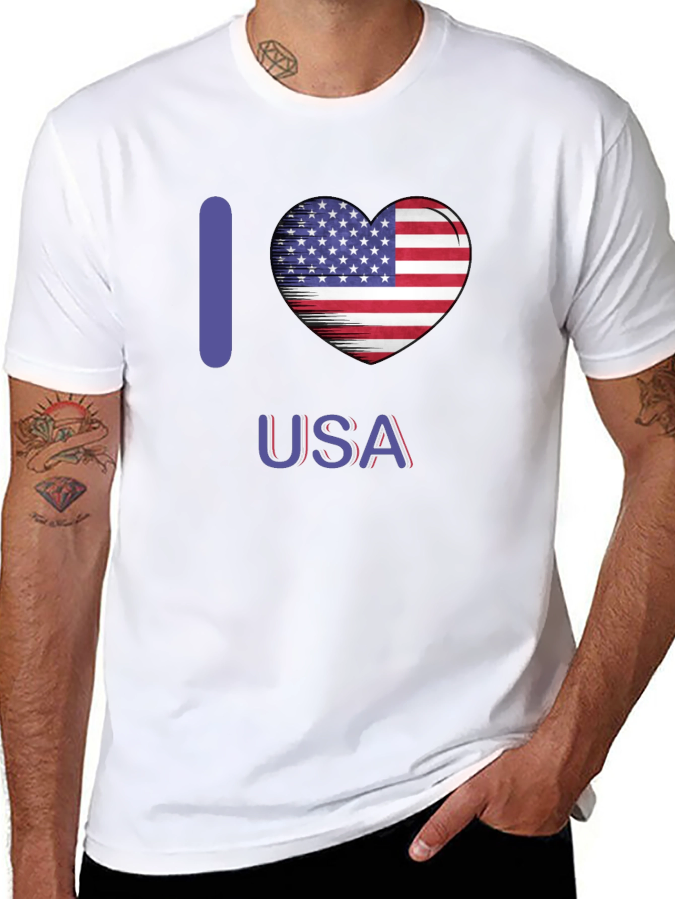 I Heart USA Patriotic Graphic T-Shirt