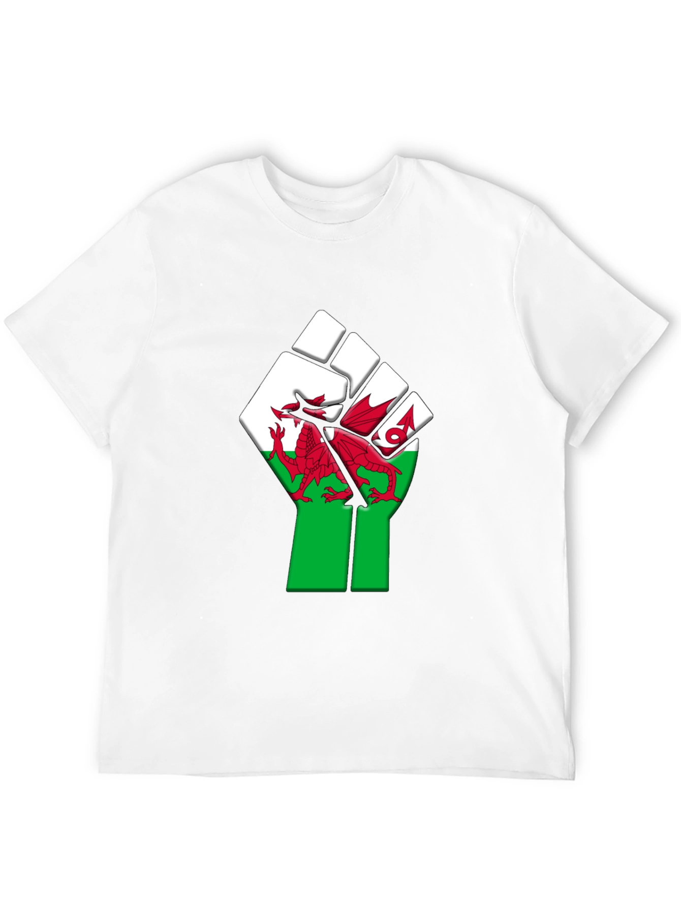 Welsh Pride Fist T-Shirt - Red Dragon Design