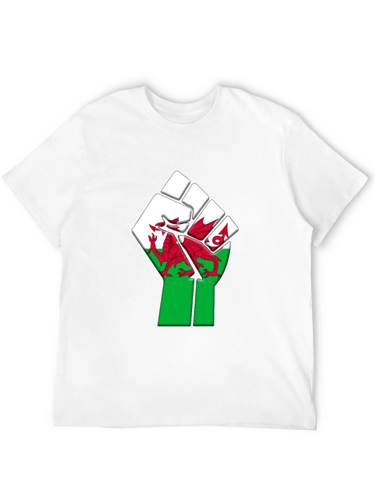 Welsh Pride Fist T-Shirt - Red Dragon Design