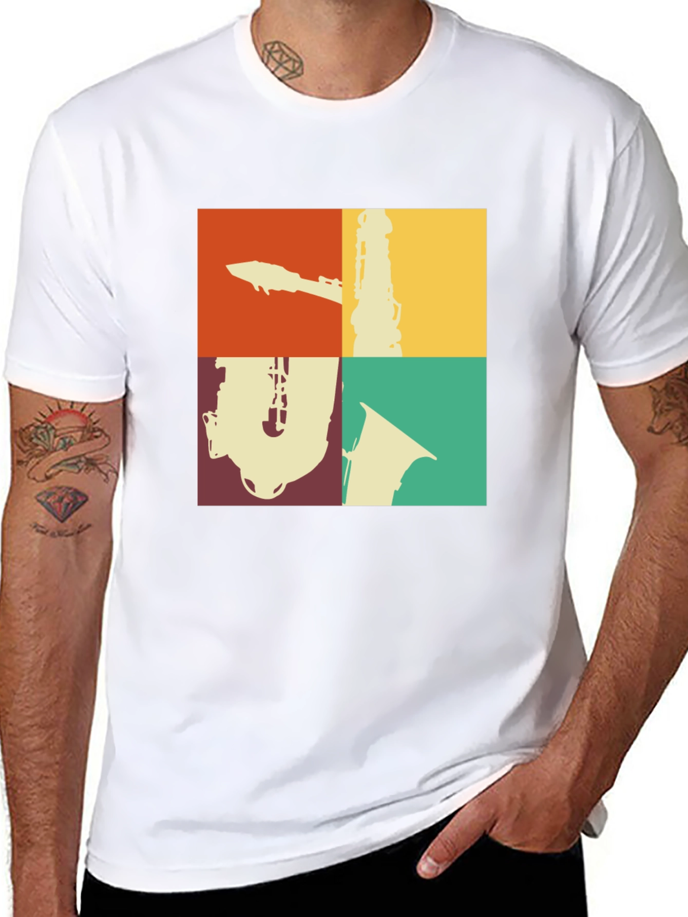 Retro Music T-Shirt: Saxophone Clarinet Design