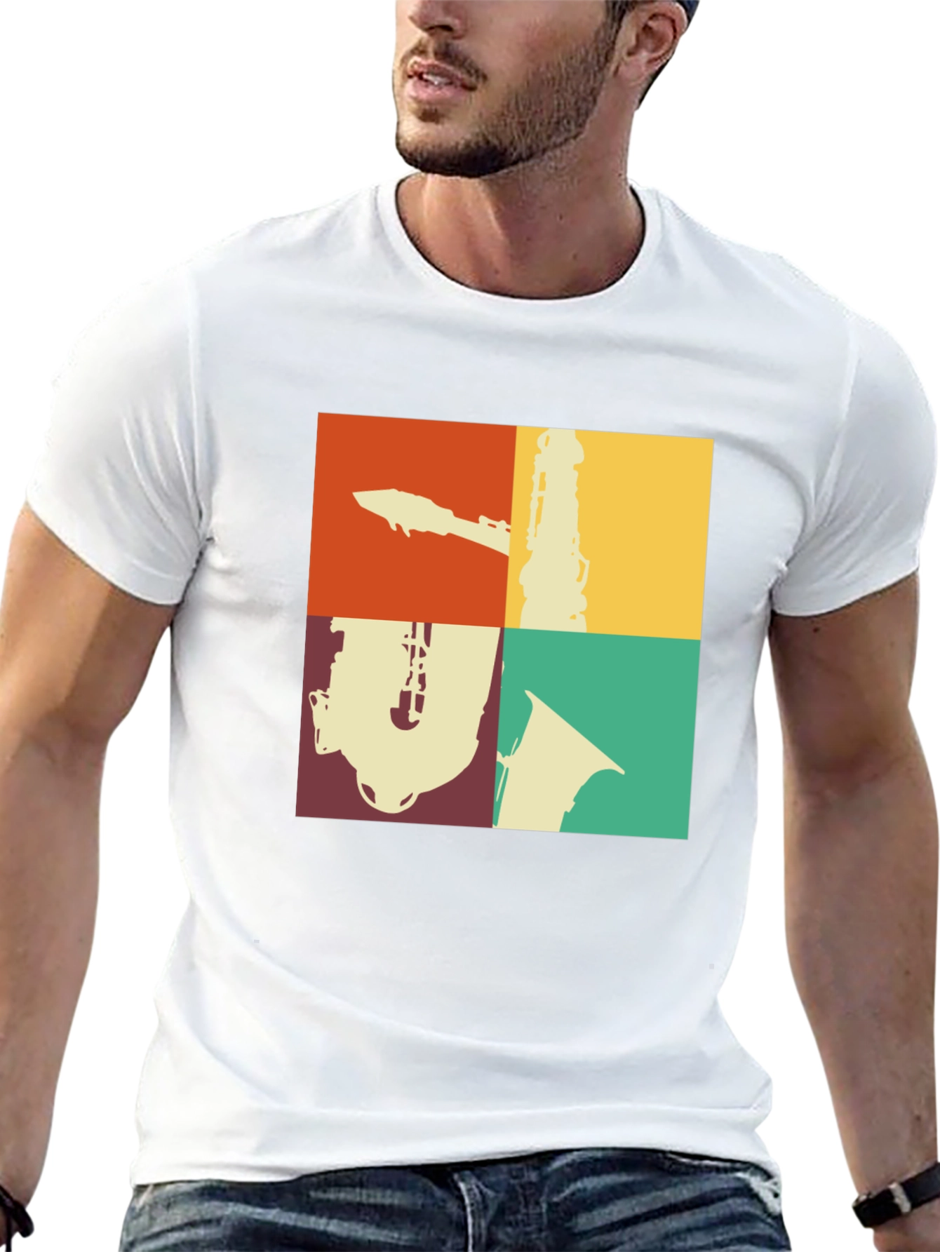 Retro Music T-Shirt: Saxophone Clarinet Design