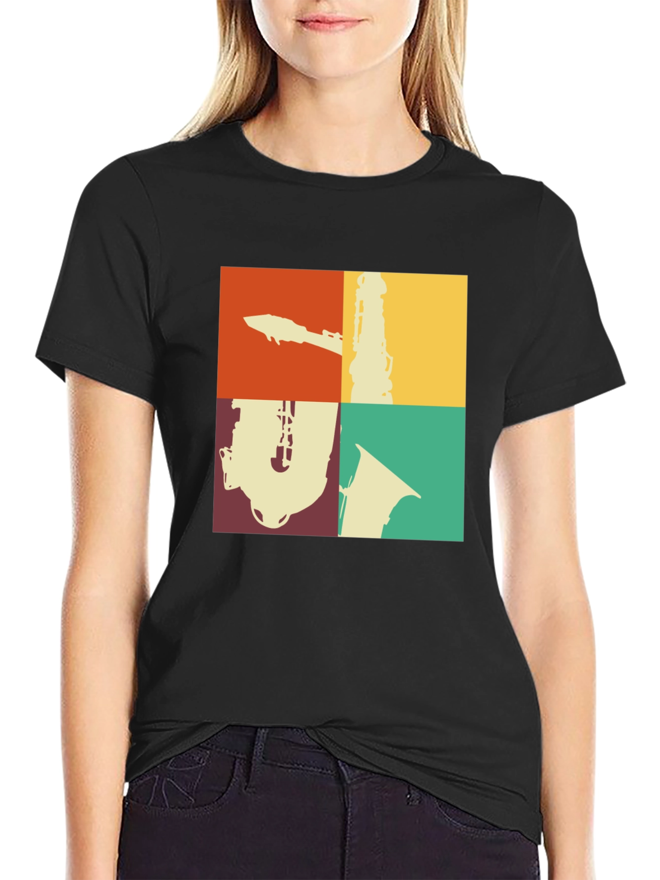 Retro Music T-Shirt: Saxophone Clarinet Design