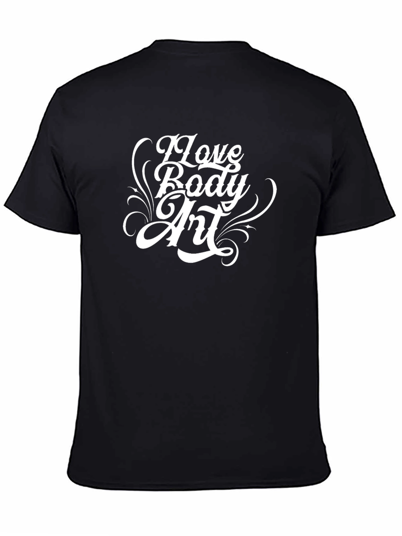 I Love Body Art Black Graphic Tee Shirt