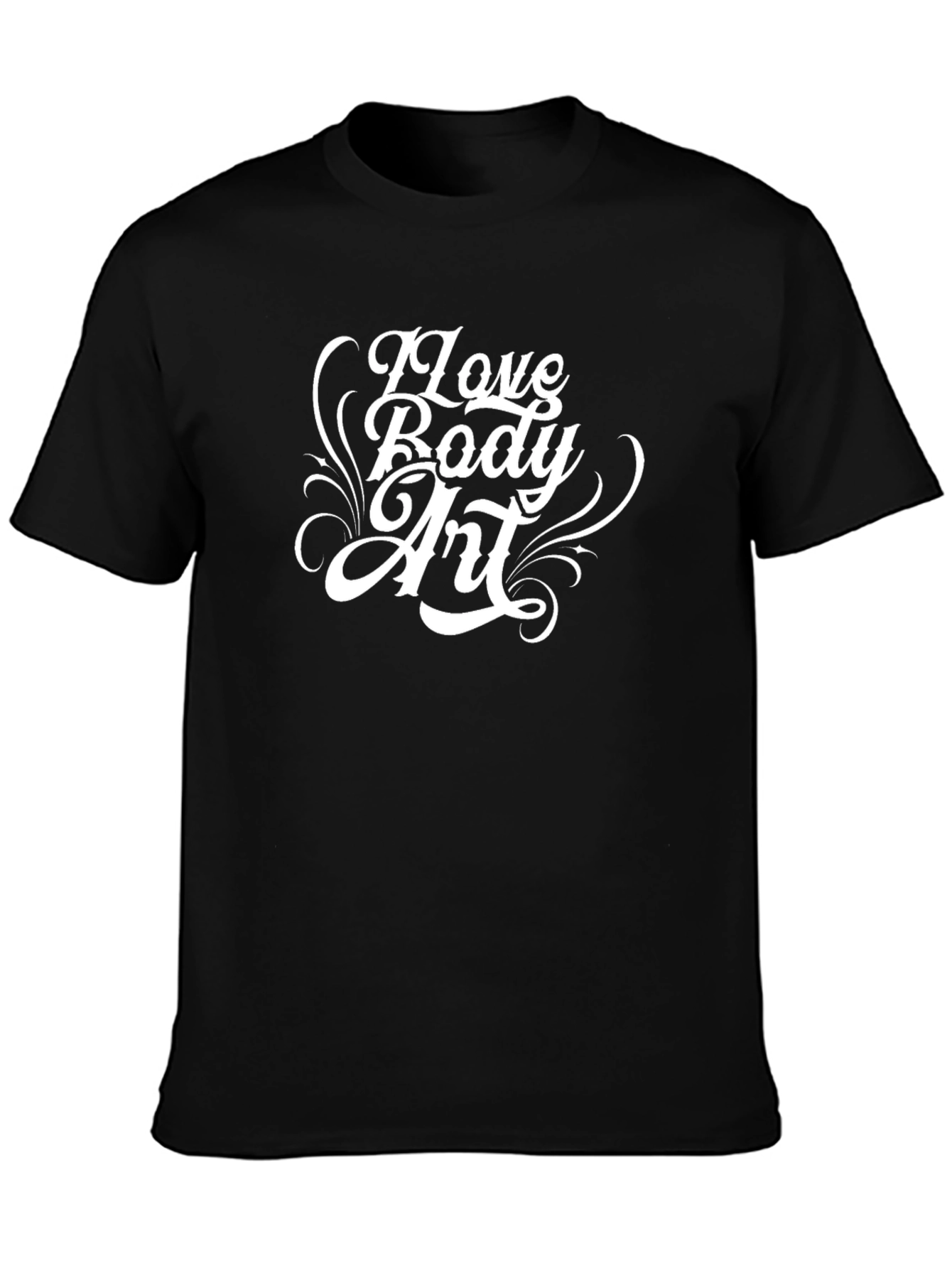 I Love Body Art Black Graphic Tee Shirt