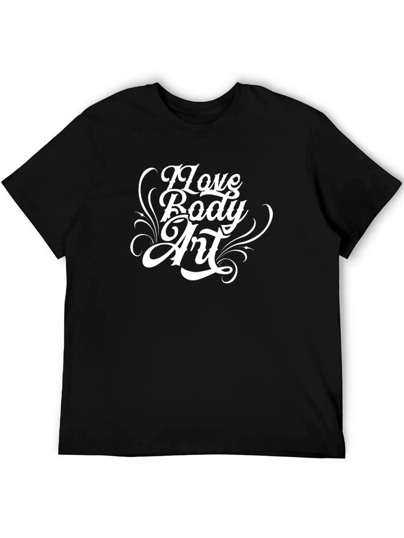 I Love Body Art Black Graphic Tee Shirt