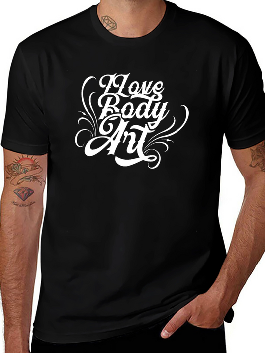 I Love Body Art Black Graphic Tee Shirt