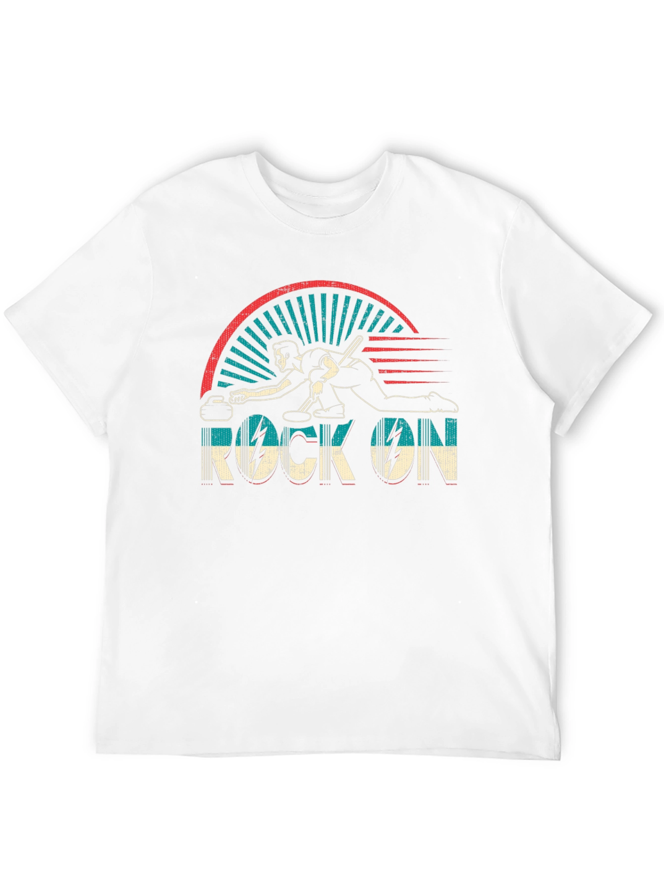 Rock On Curling T-Shirt - Retro Design