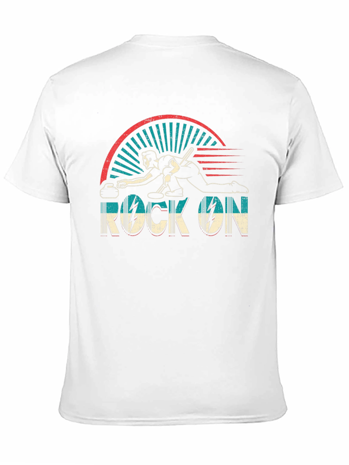 Rock On Curling T-Shirt - Retro Design