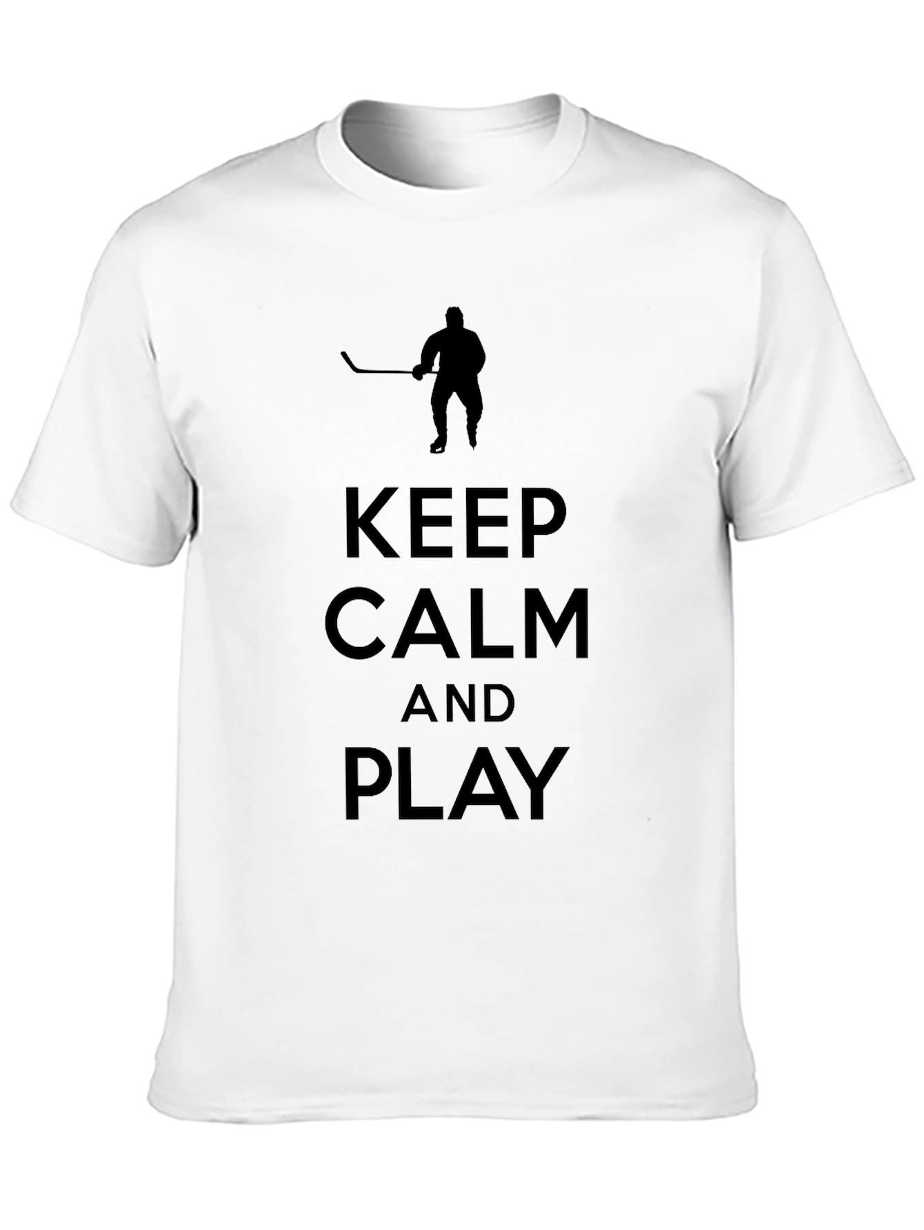Keep Calm and Play Hockey Black T-Shirt