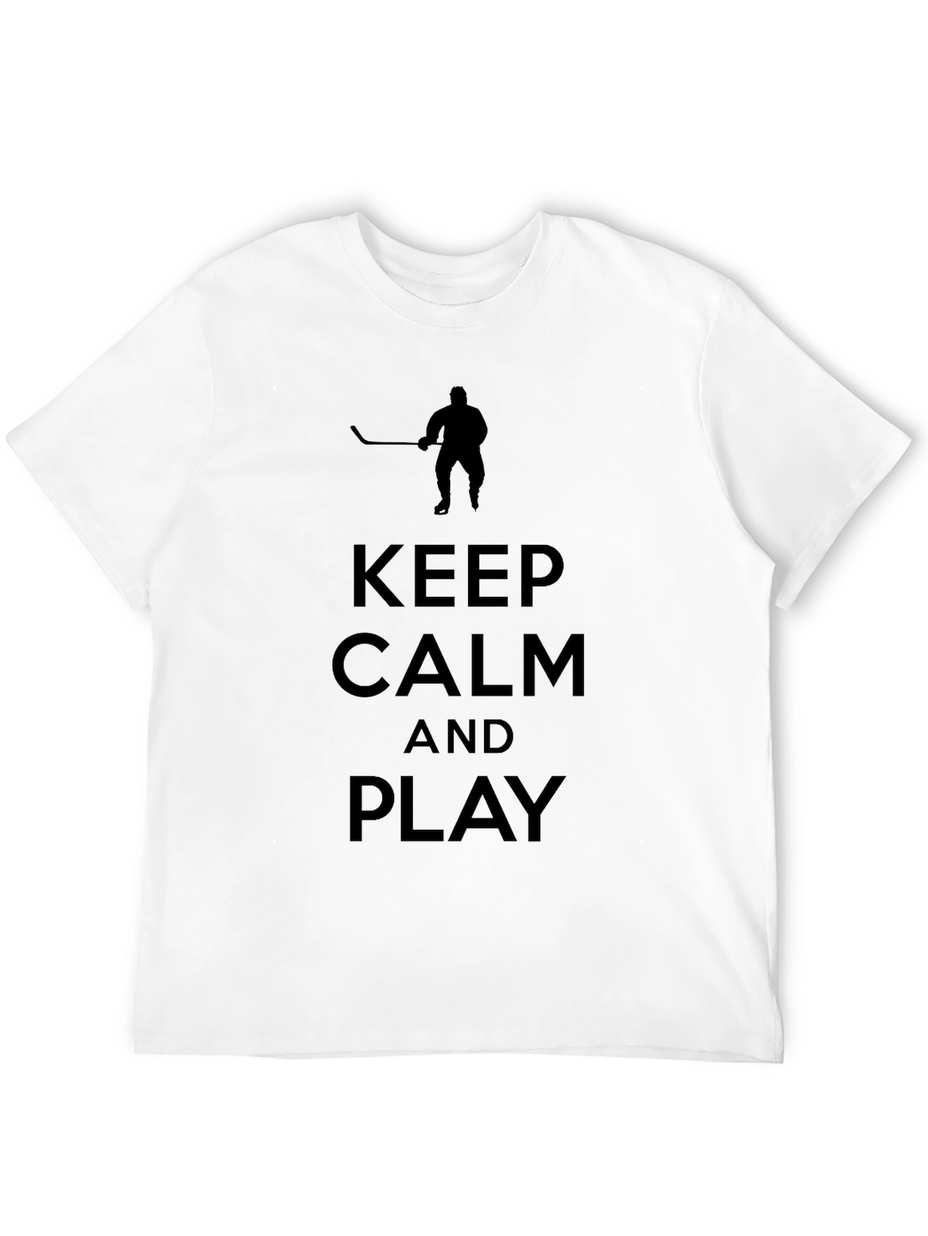 Keep Calm and Play Hockey Black T-Shirt