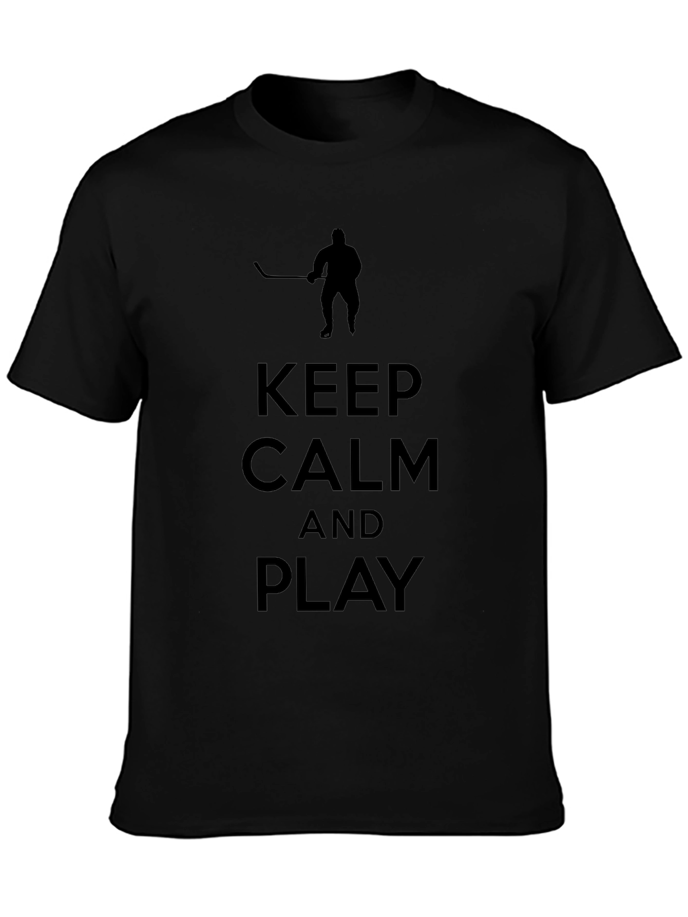 Keep Calm and Play Hockey Black T-Shirt