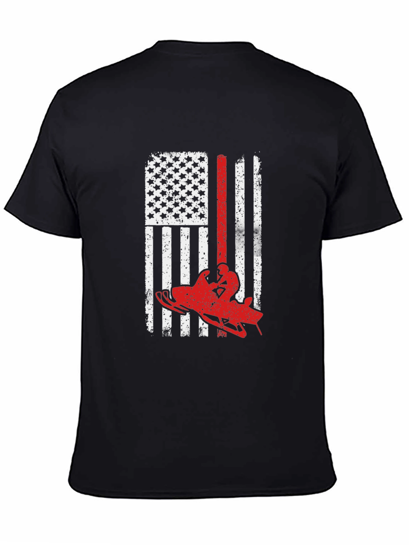 American Flag Snowmobile T-Shirt
