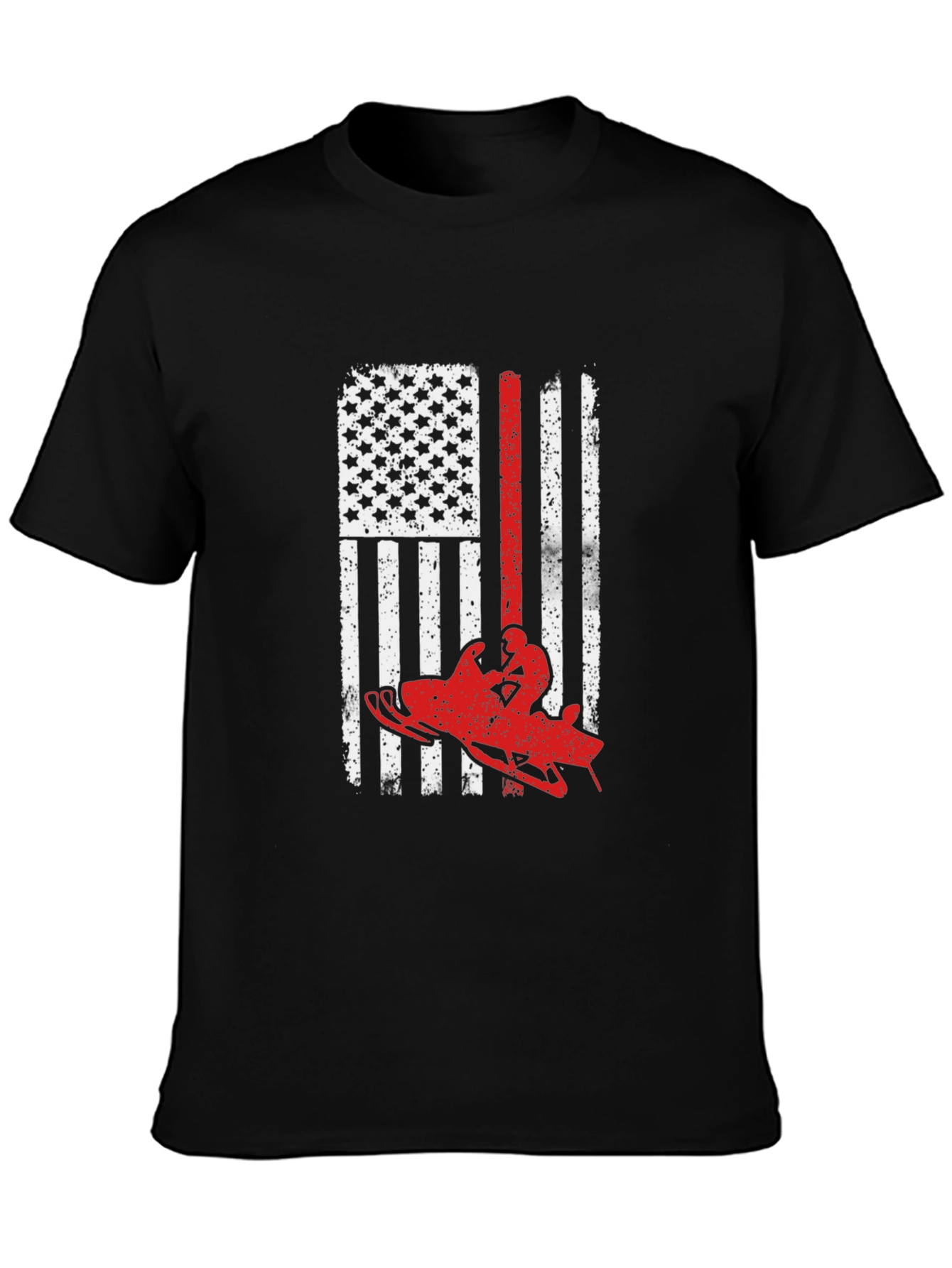 American Flag Snowmobile T-Shirt