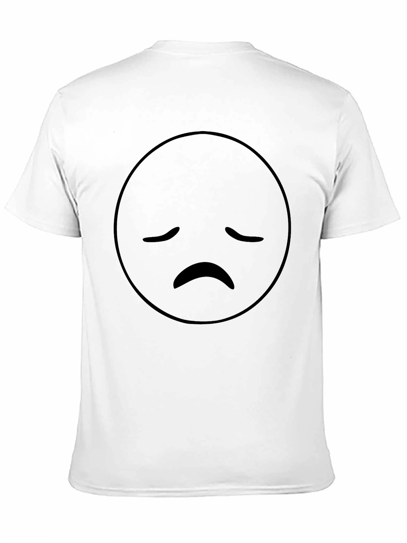 Sad Face Emoji Graphic Print T-Shirt