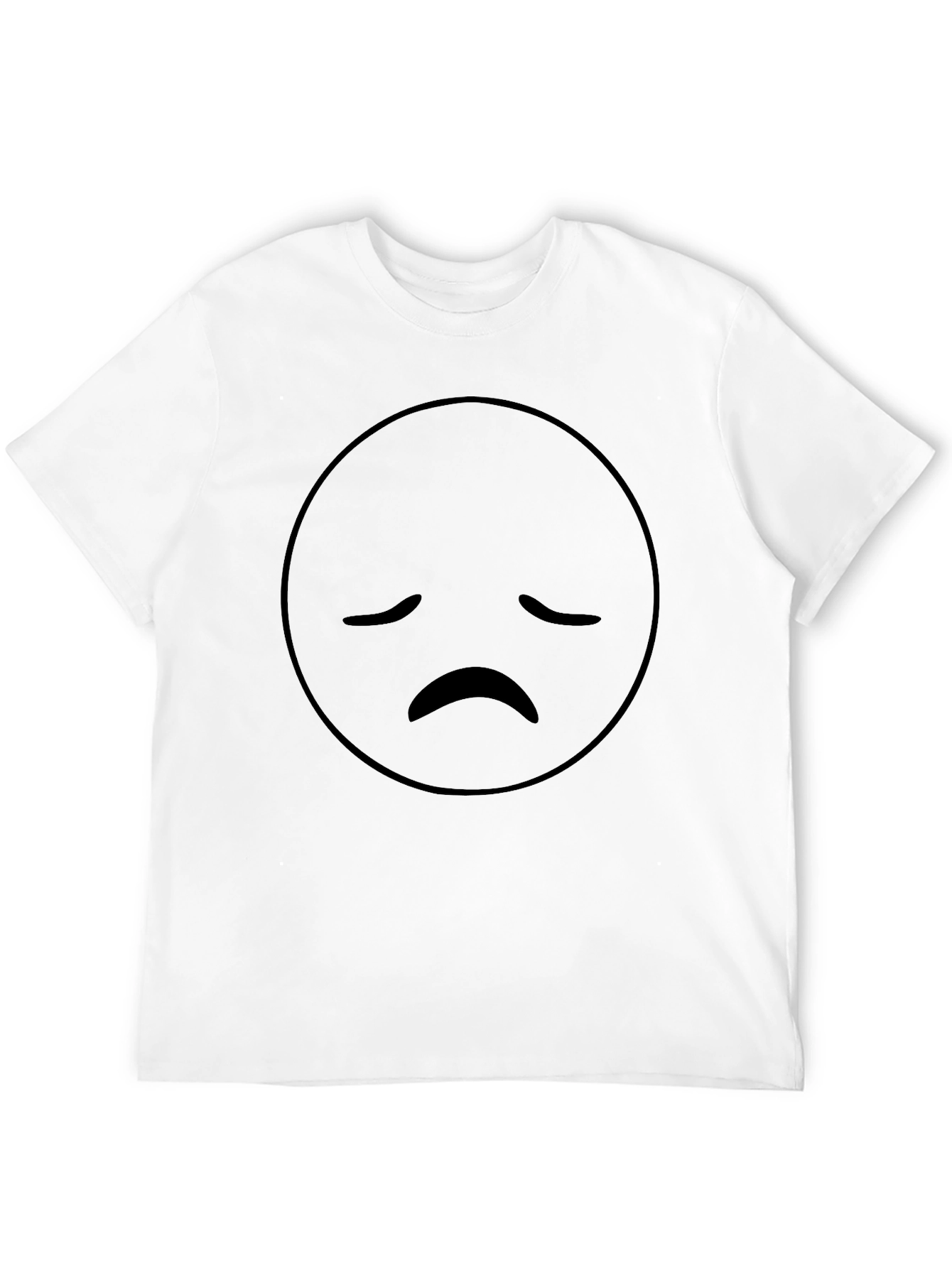 Sad Face Emoji Graphic Print T-Shirt