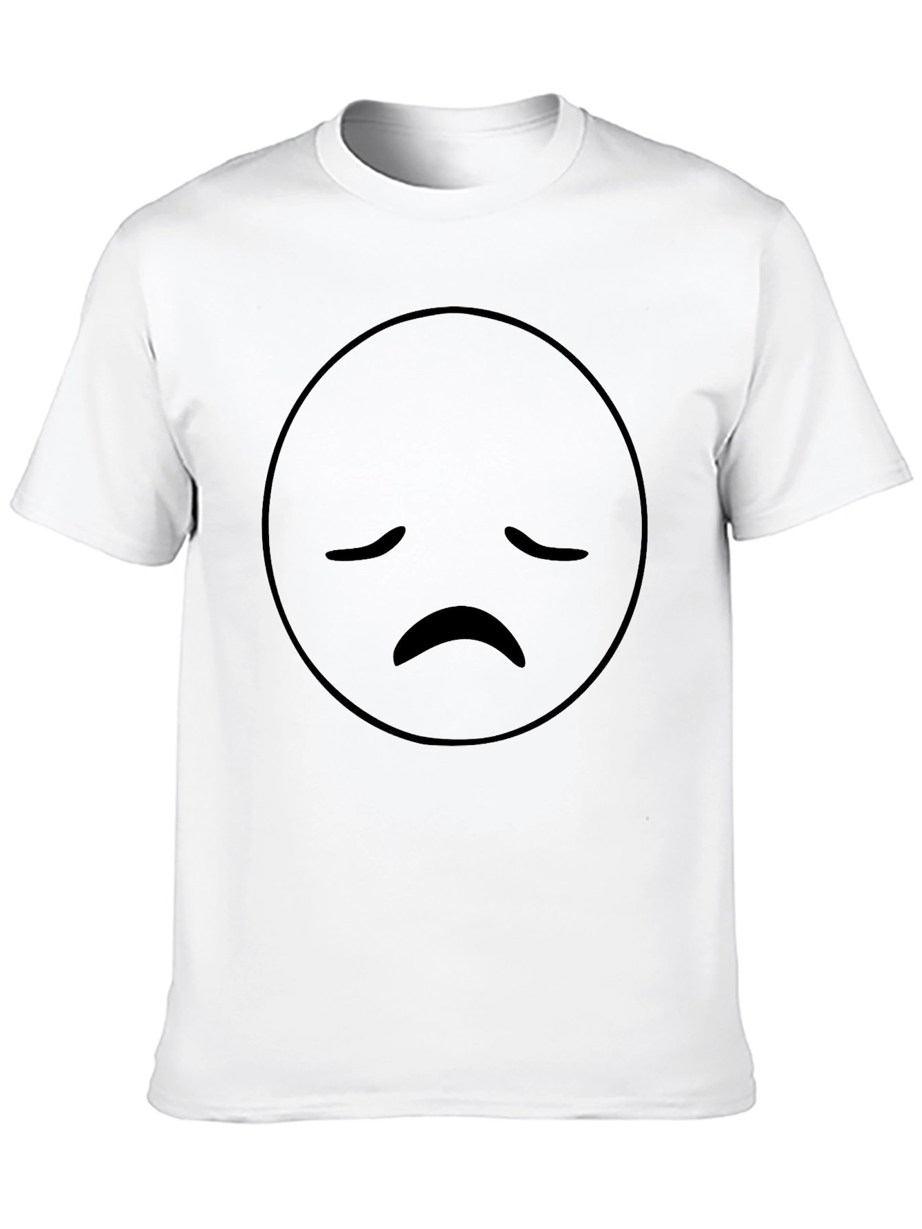 Sad Face Emoji Graphic Print T-Shirt