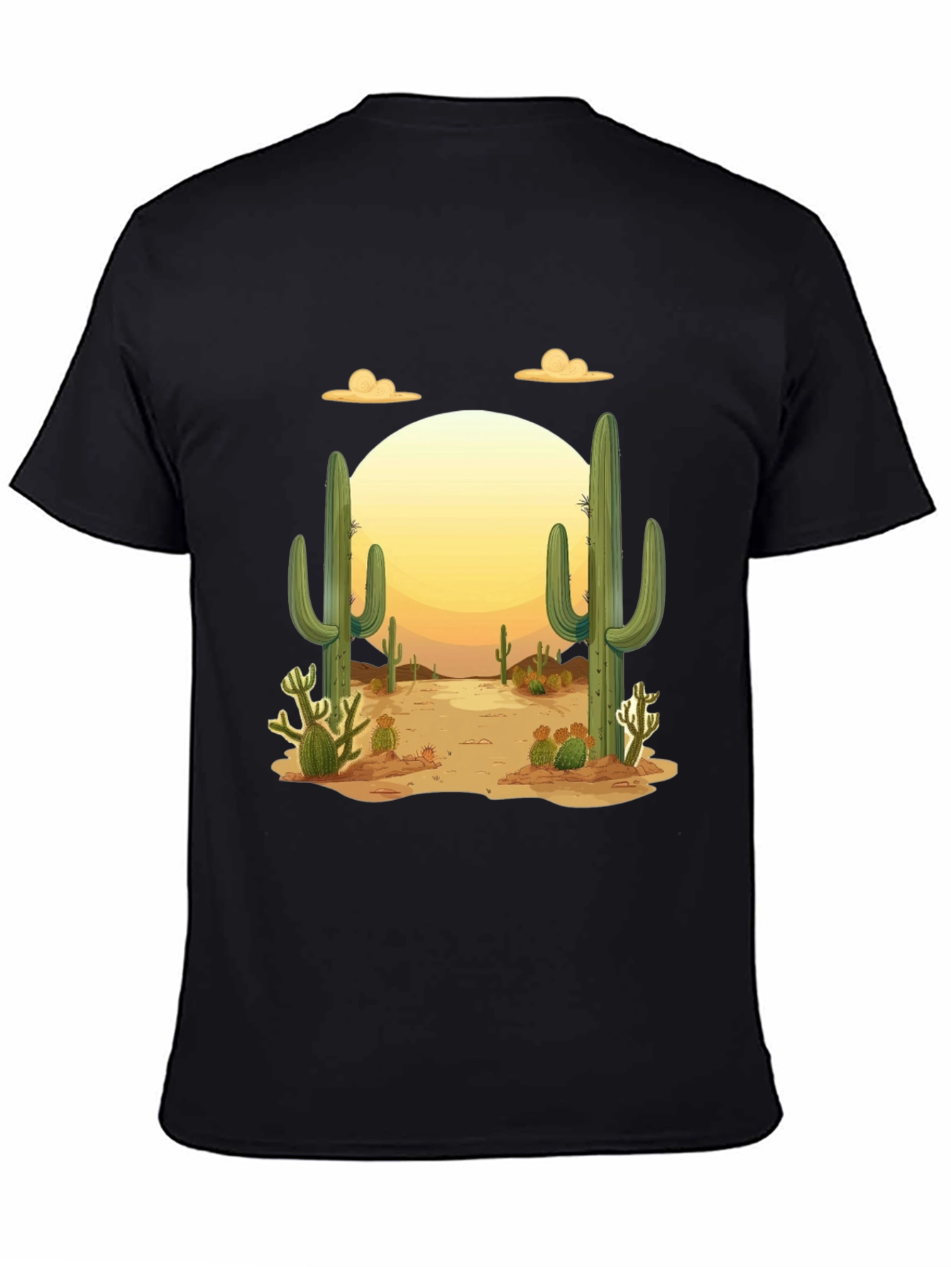 Desert Cactus Graphic Tee - Mens Black T-Shirt