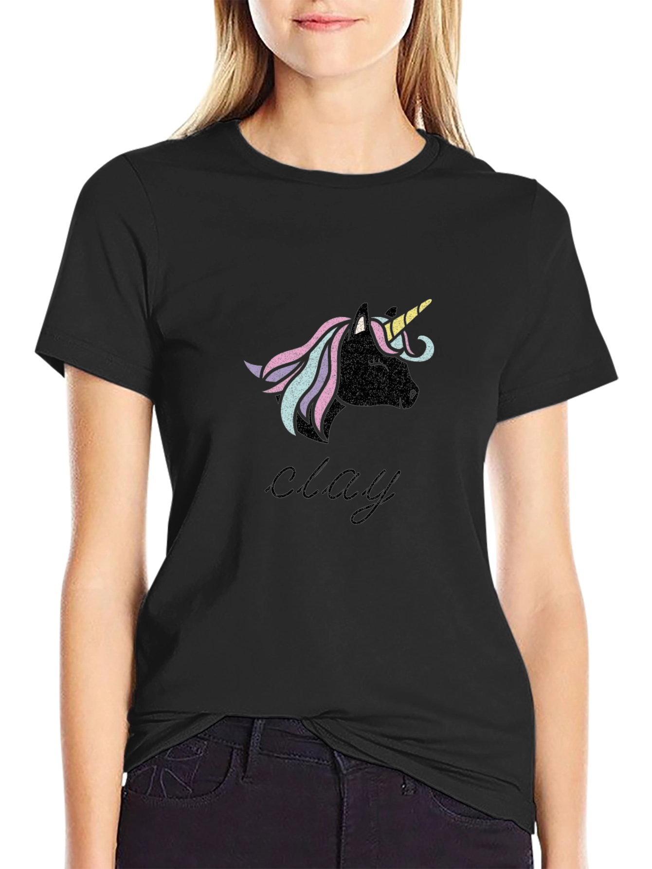 Unicorn Clay T-Shirt - Black
