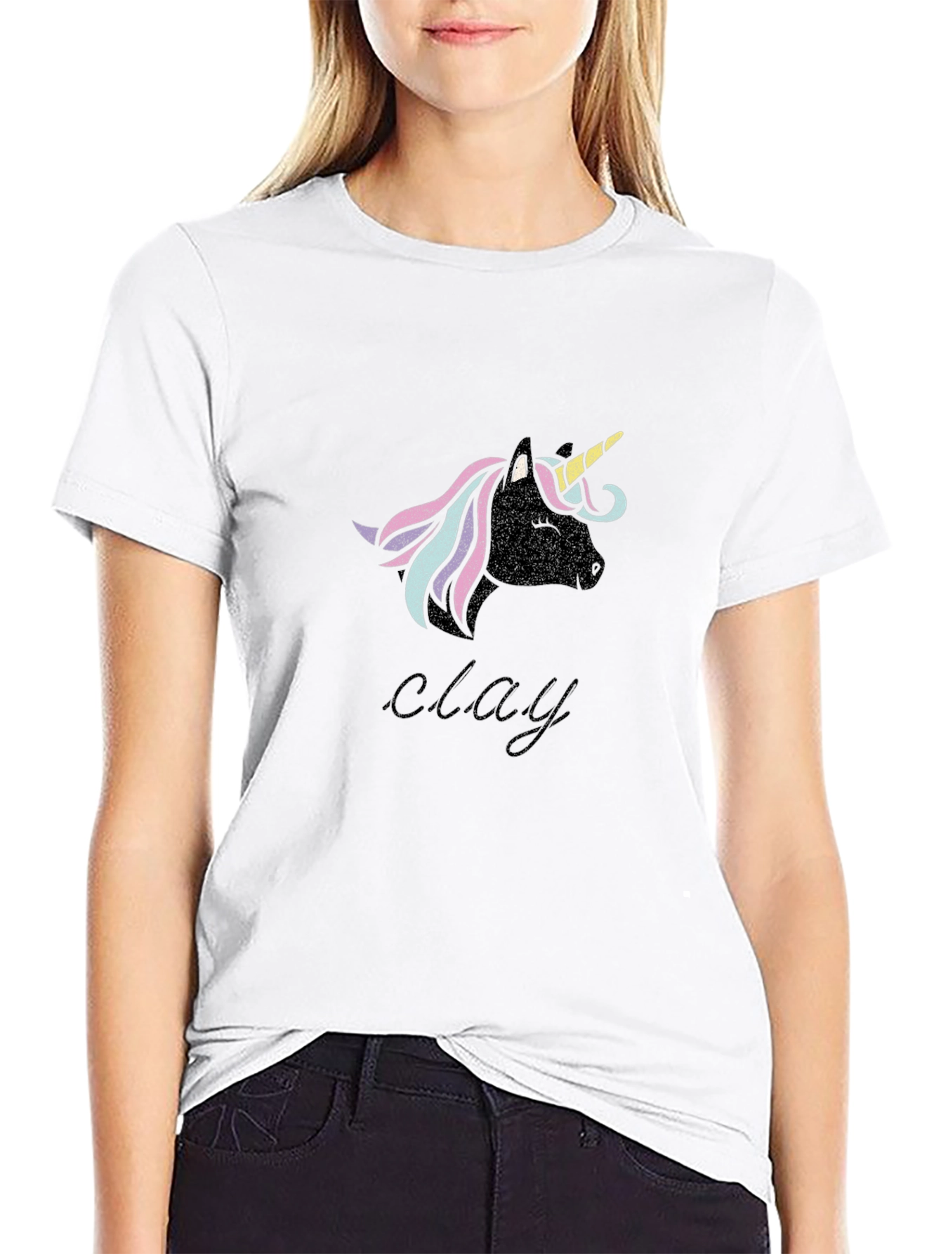 Unicorn Clay T-Shirt - Black