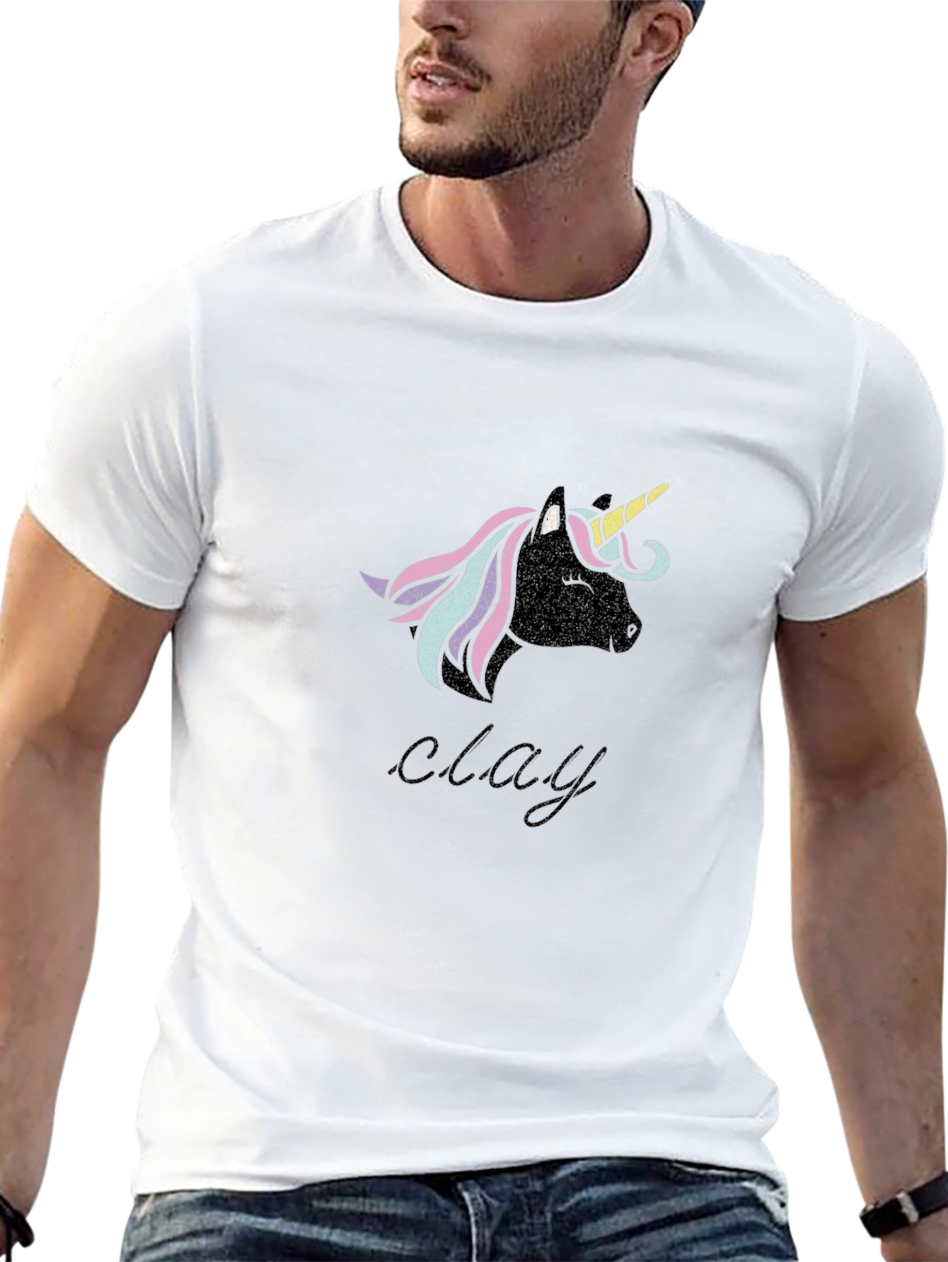Unicorn Clay T-Shirt - Black