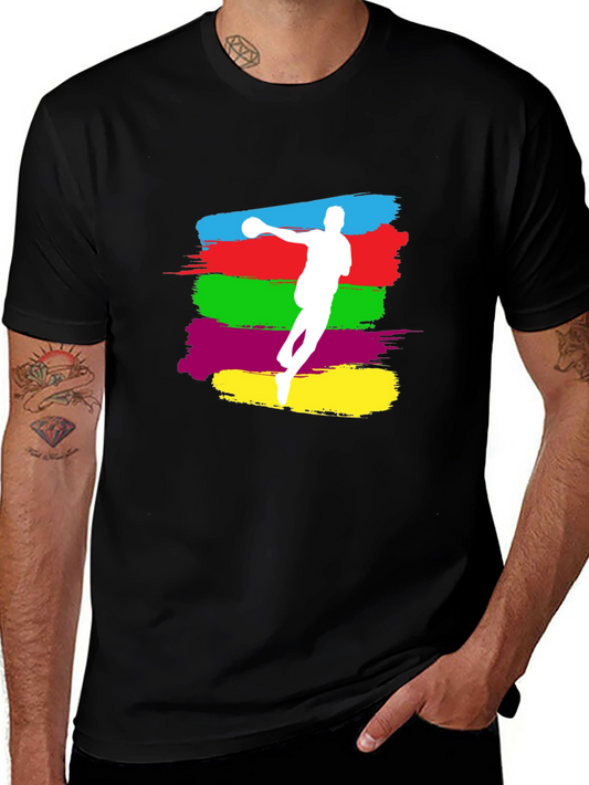 Handball Player T-Shirt - Colorful Brushstroke Design
