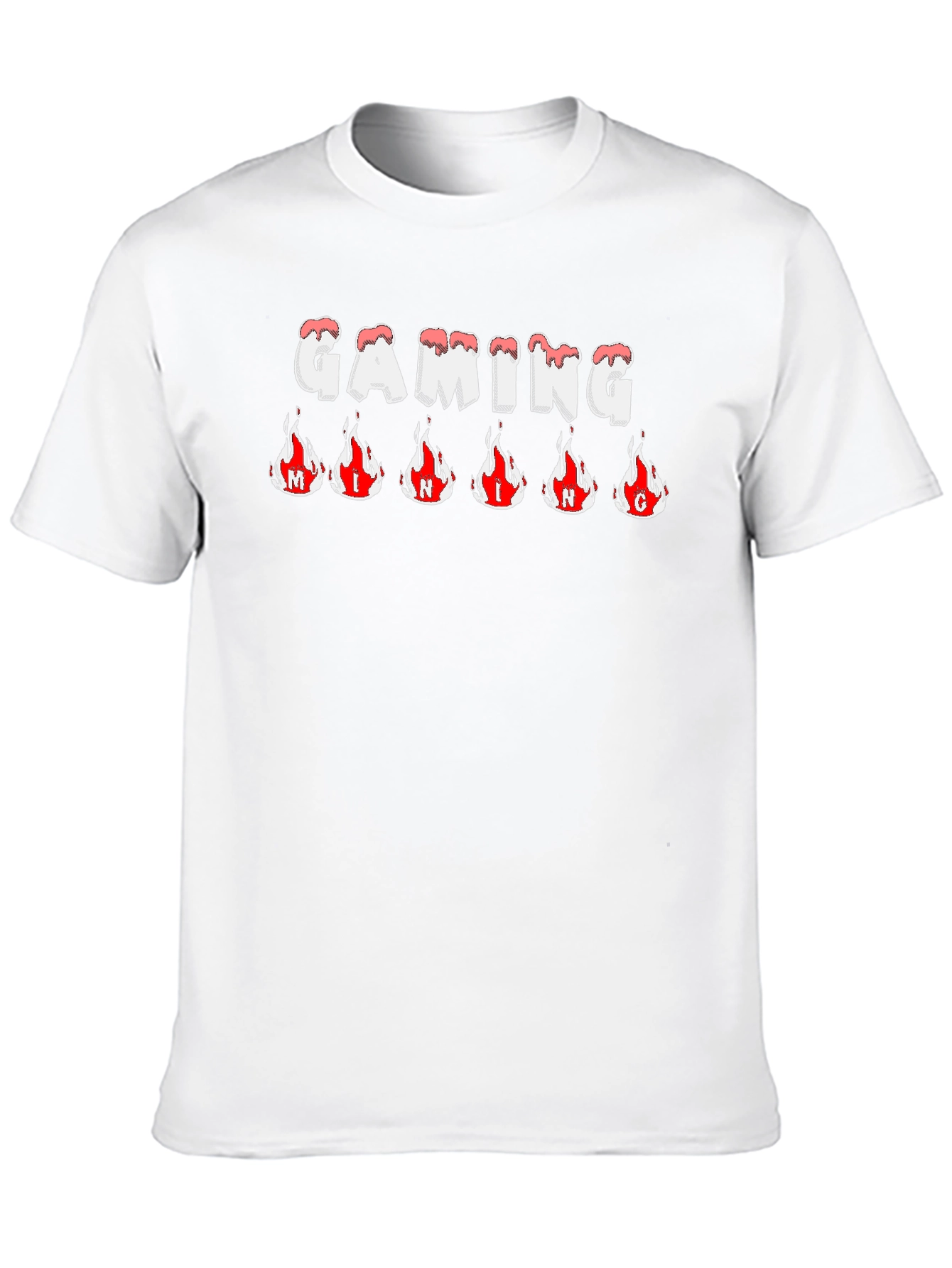 Gaming T-Shirt - Flaming Letters - Black Tee