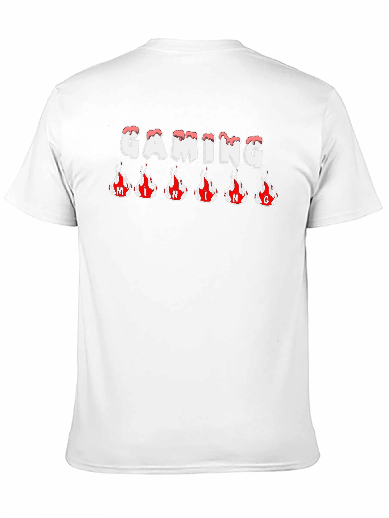 Gaming T-Shirt - Flaming Letters - Black Tee