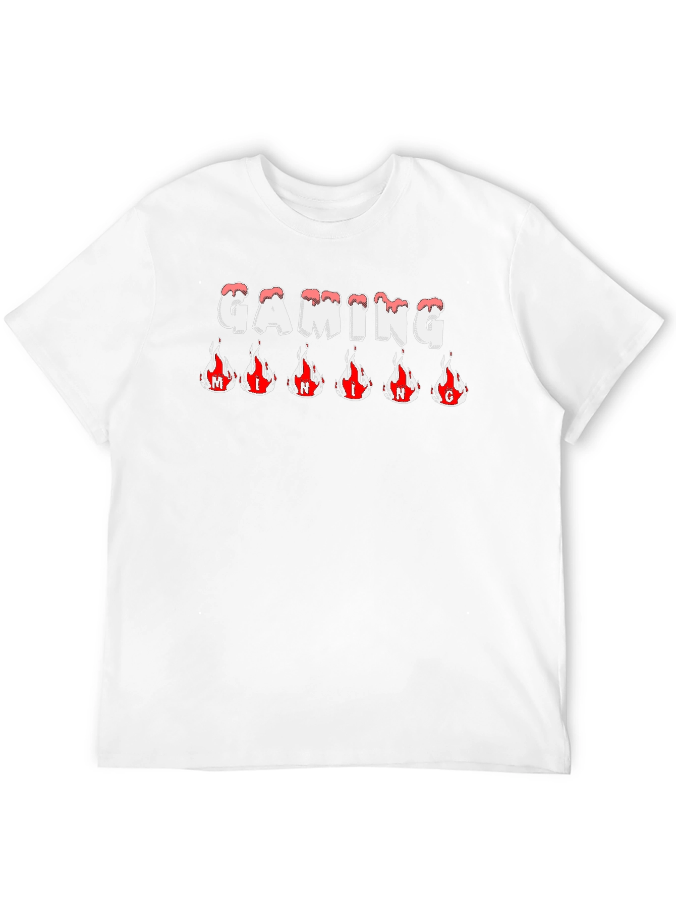 Gaming T-Shirt - Flaming Letters - Black Tee