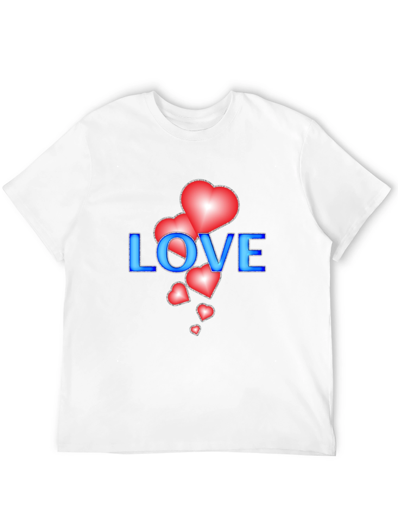 Love Hearts Graphic Tee - Stylish Black T-Shirt