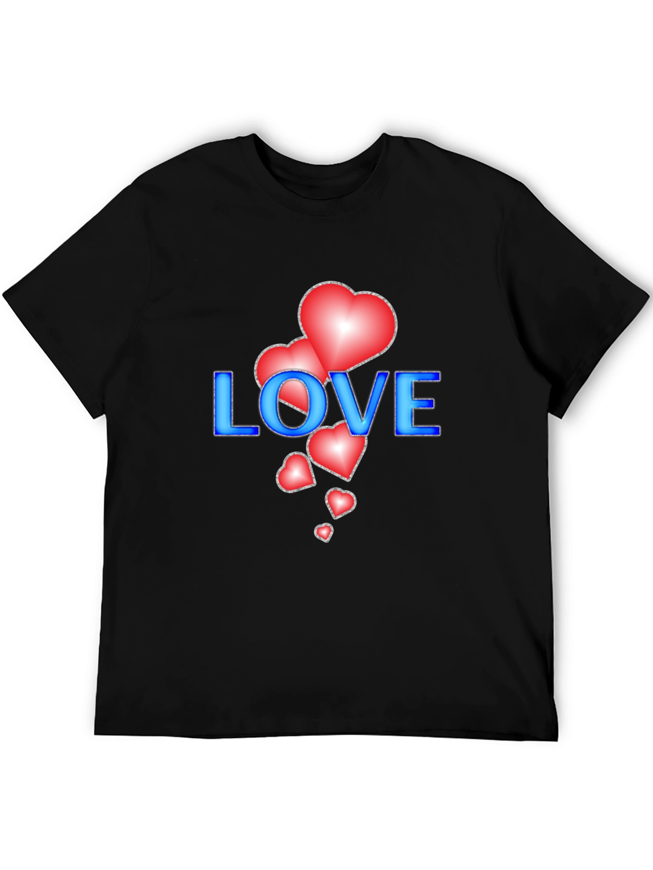 Love Hearts Graphic Tee - Stylish Black T-Shirt