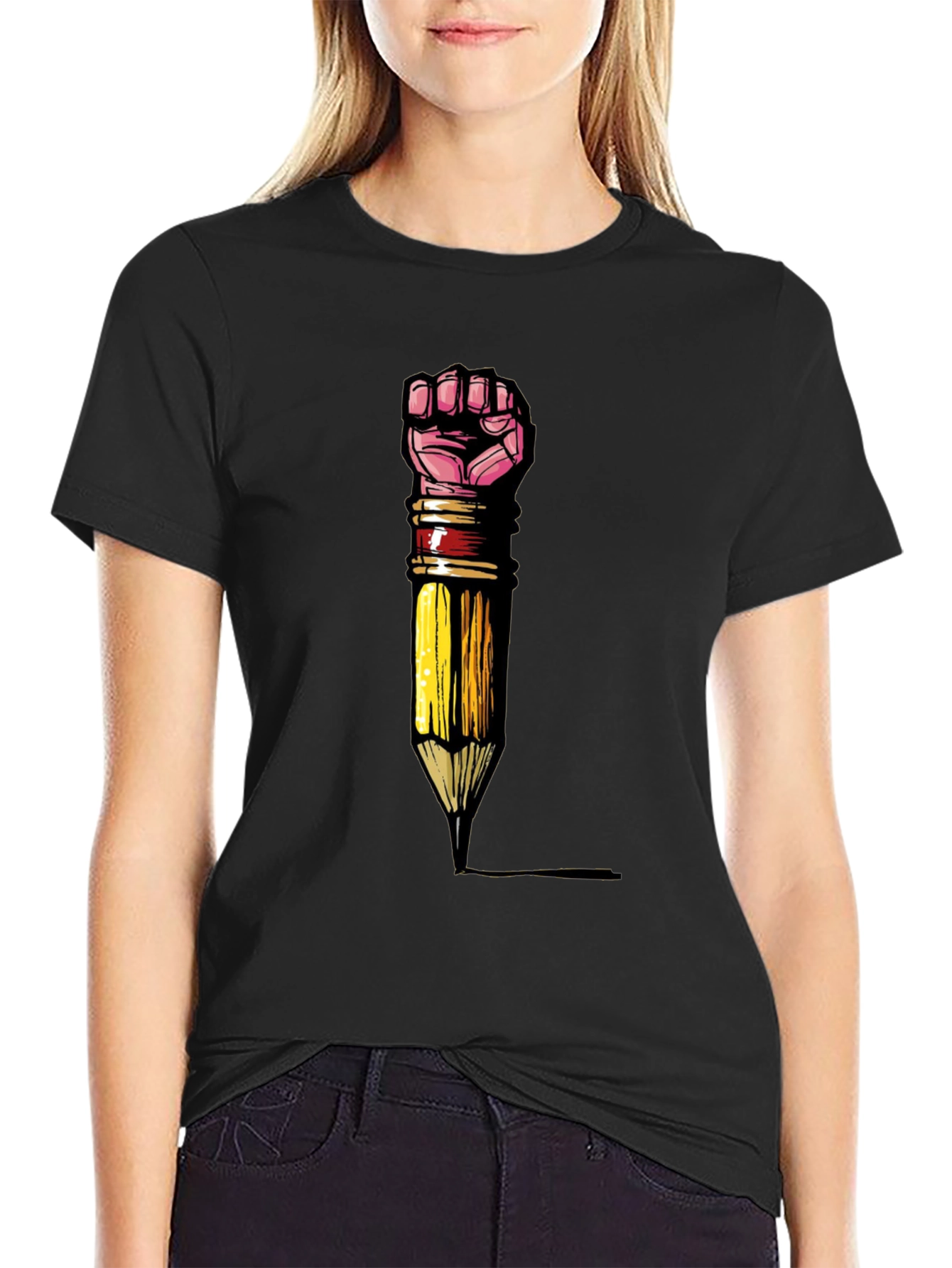Empowered Writer T-Shirt - Fist Pencil Graphic