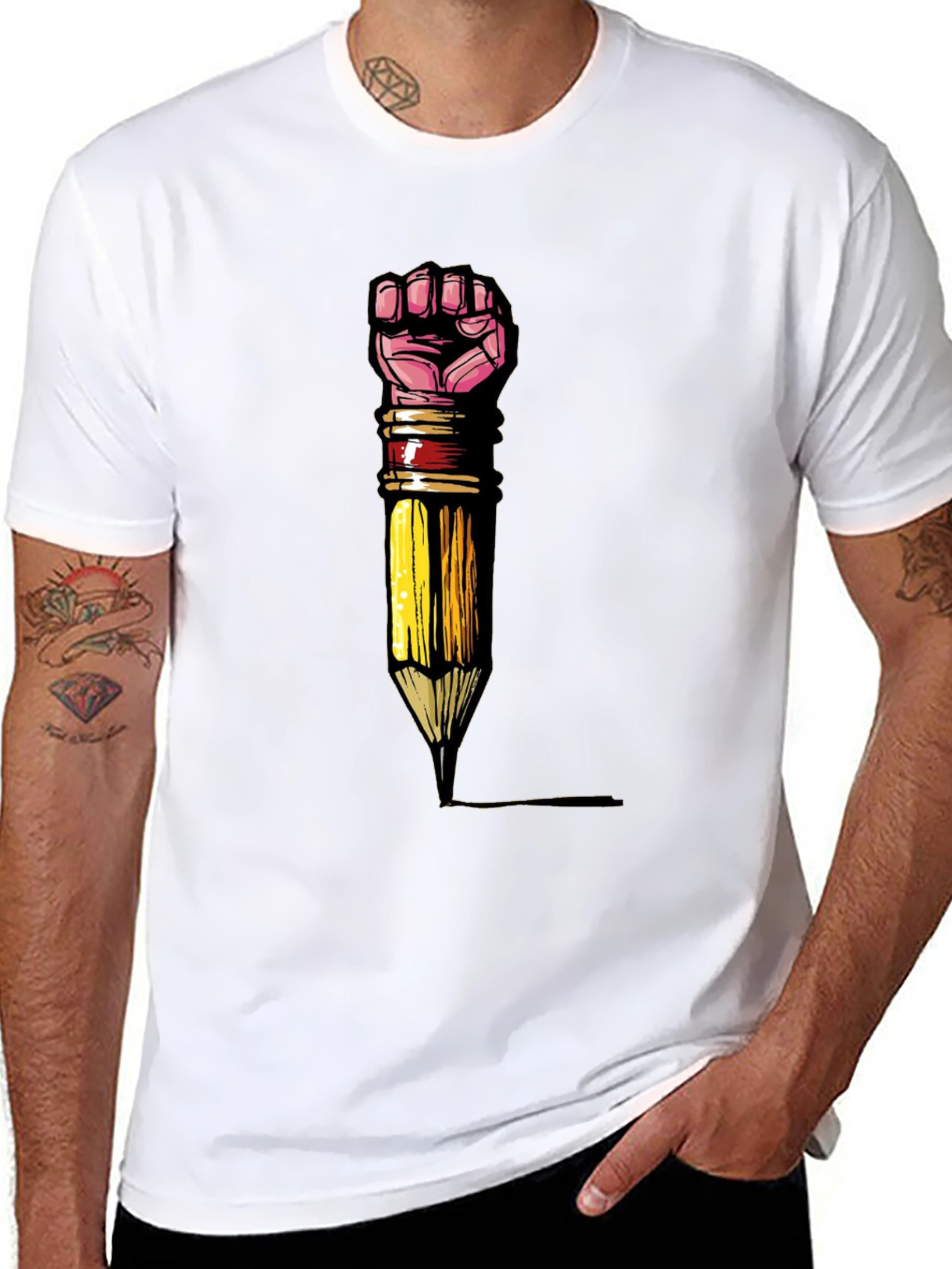 Empowered Writer T-Shirt - Fist Pencil Graphic
