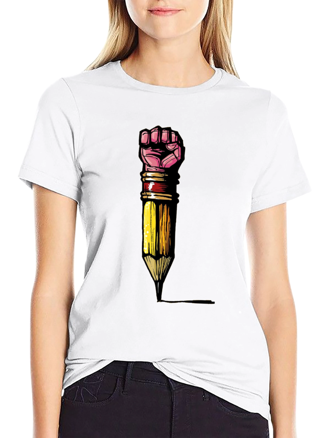 Empowered Writer T-Shirt - Fist Pencil Graphic