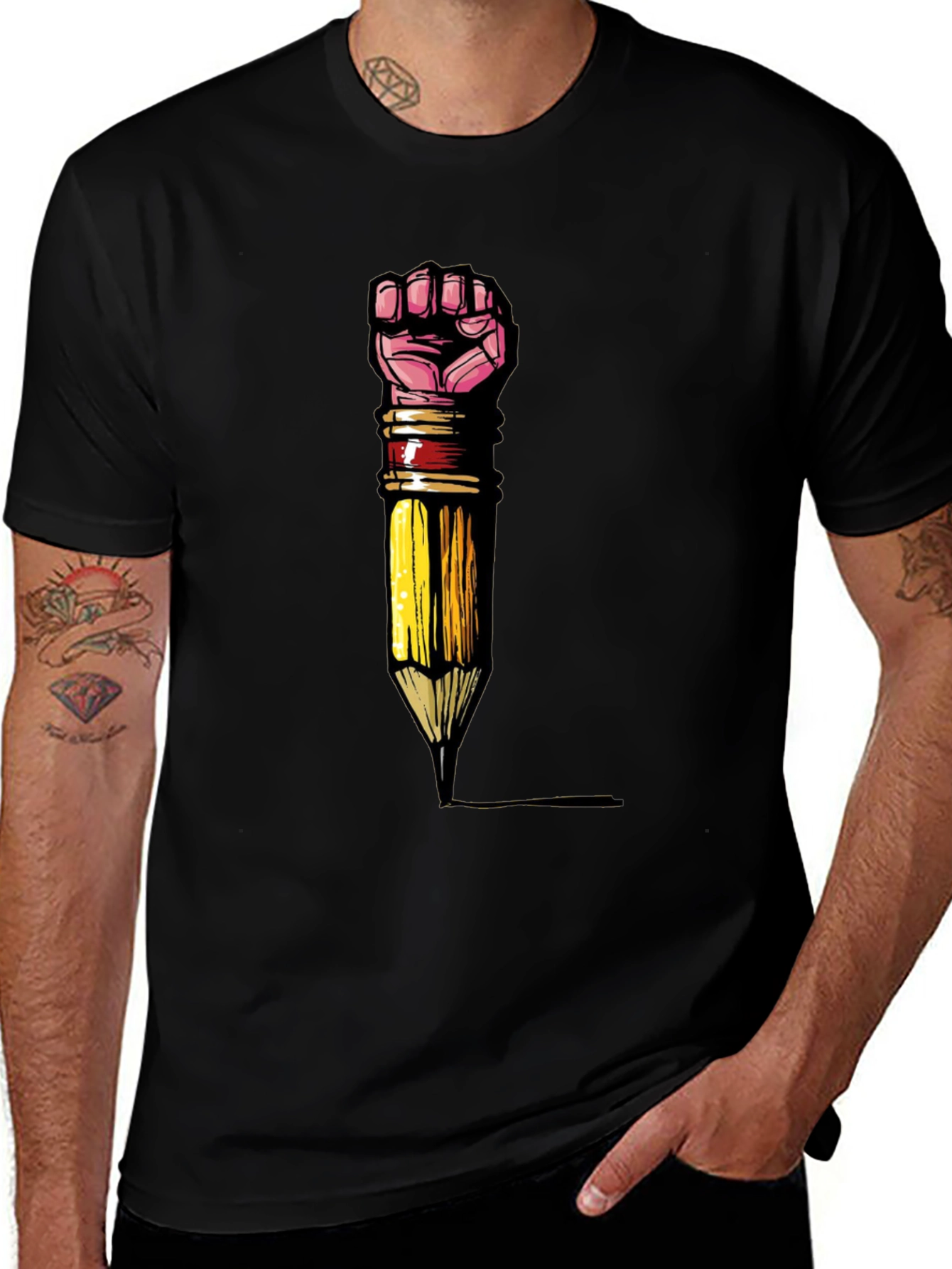 Empowered Writer T-Shirt - Fist Pencil Graphic
