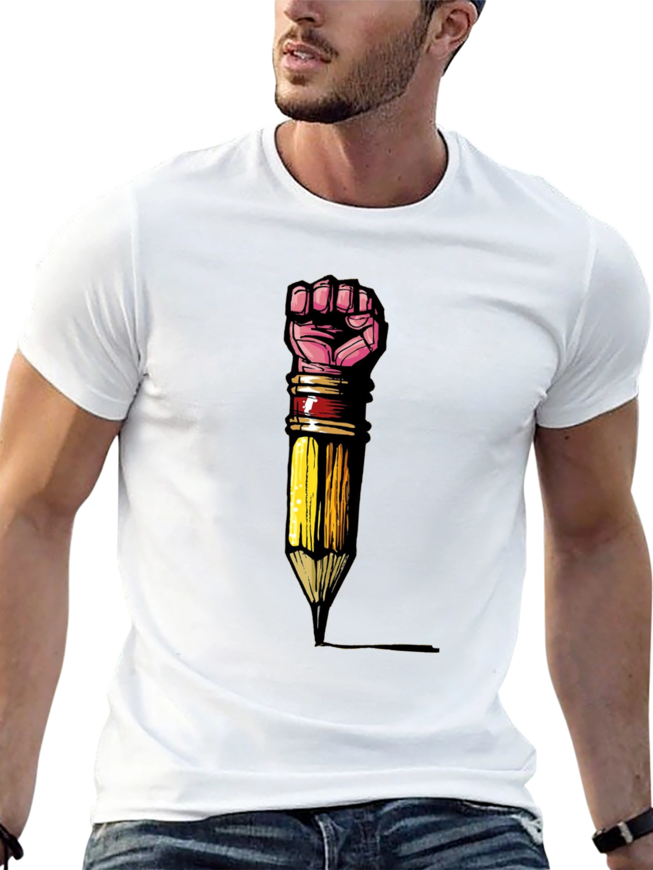 Empowered Writer T-Shirt - Fist Pencil Graphic