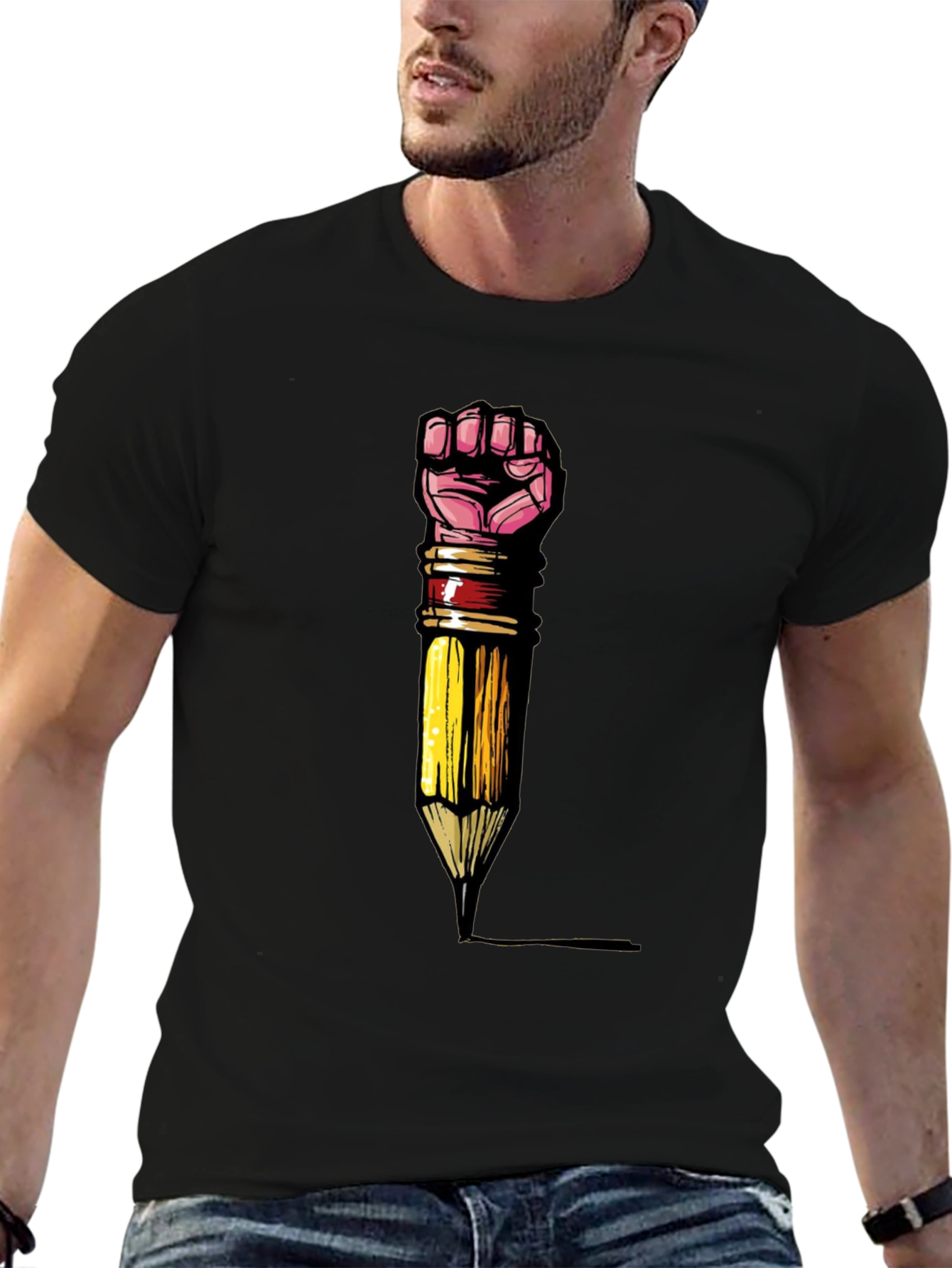 Empowered Writer T-Shirt - Fist Pencil Graphic