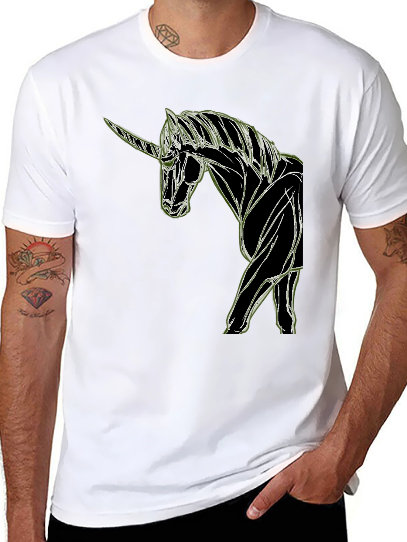 Unicorn Graphic Black T-Shirt