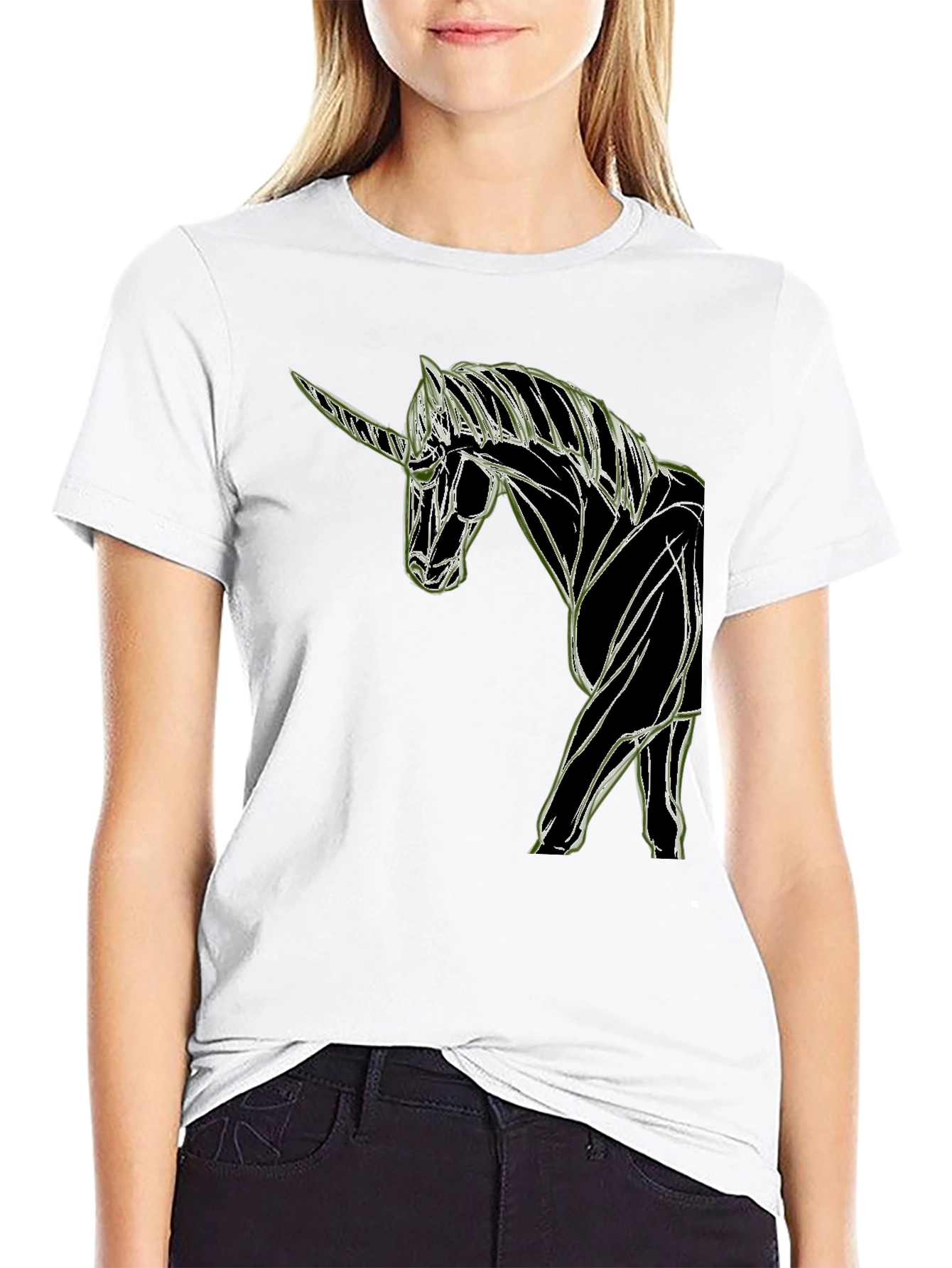 Unicorn Graphic Black T-Shirt
