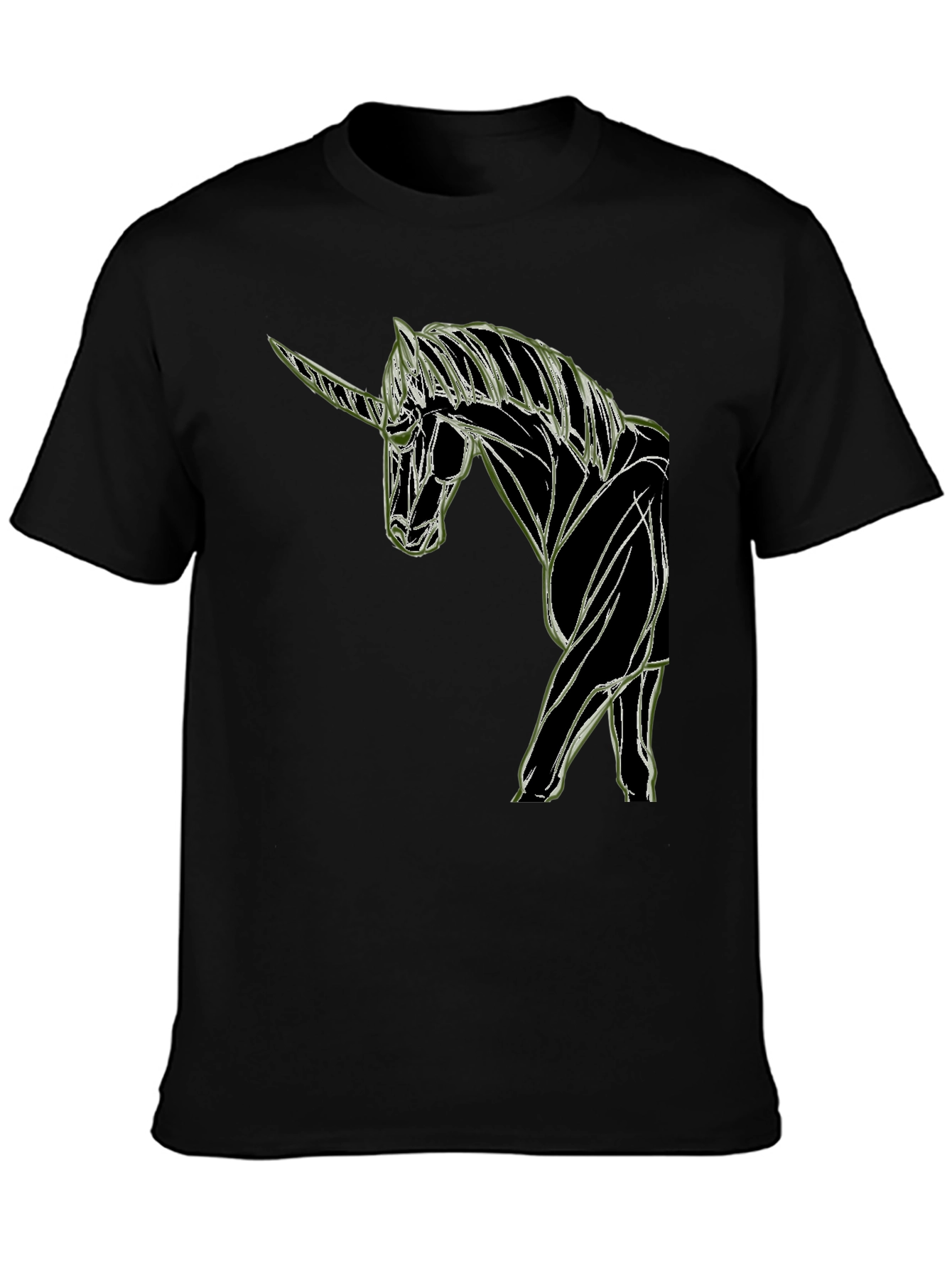 Unicorn Graphic Black T-Shirt