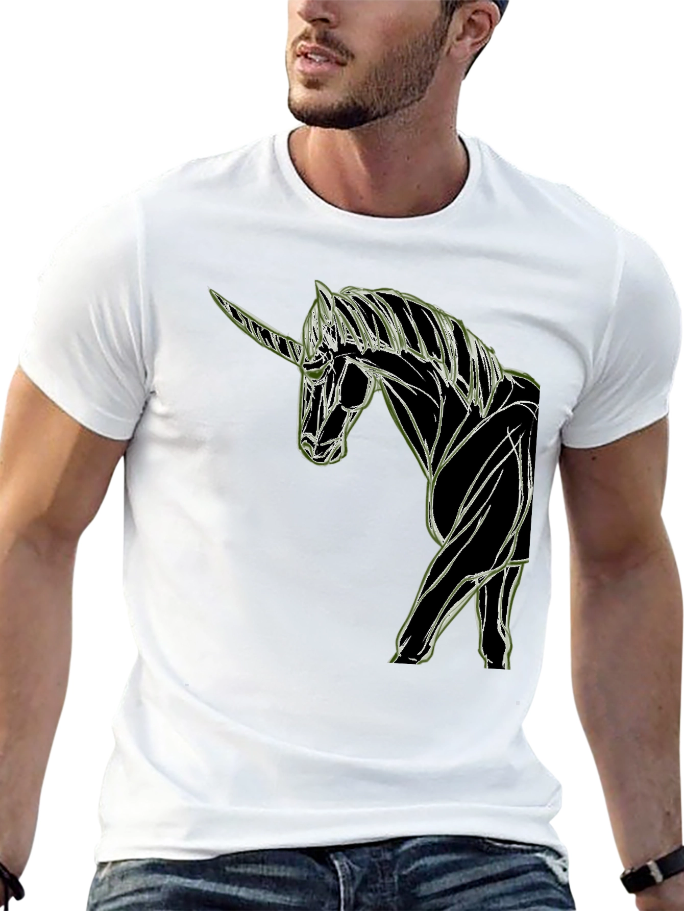 Unicorn Graphic Black T-Shirt