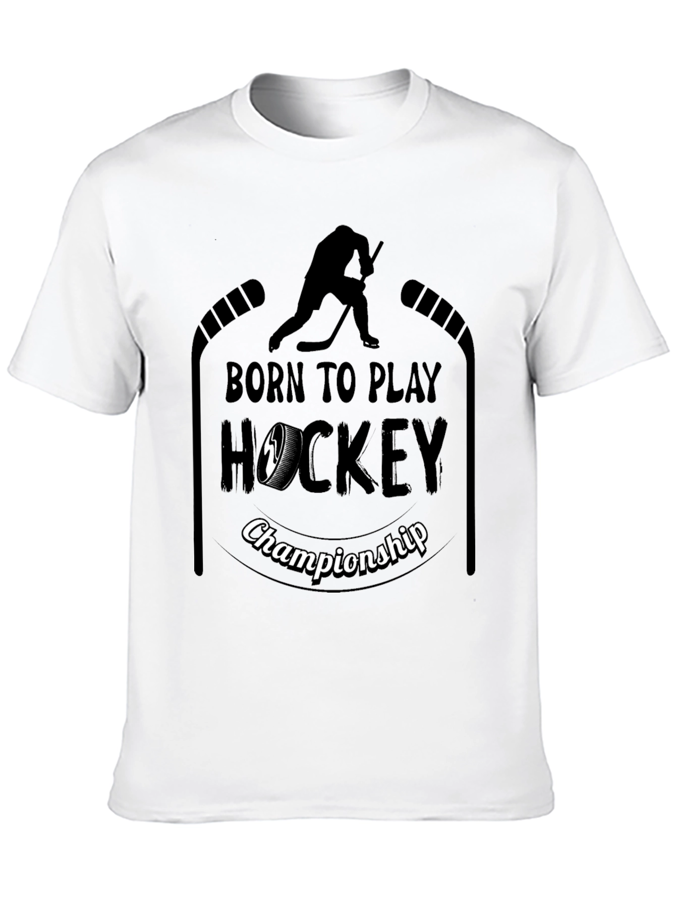 Born To Play Hockey Championship Black T-Shirt