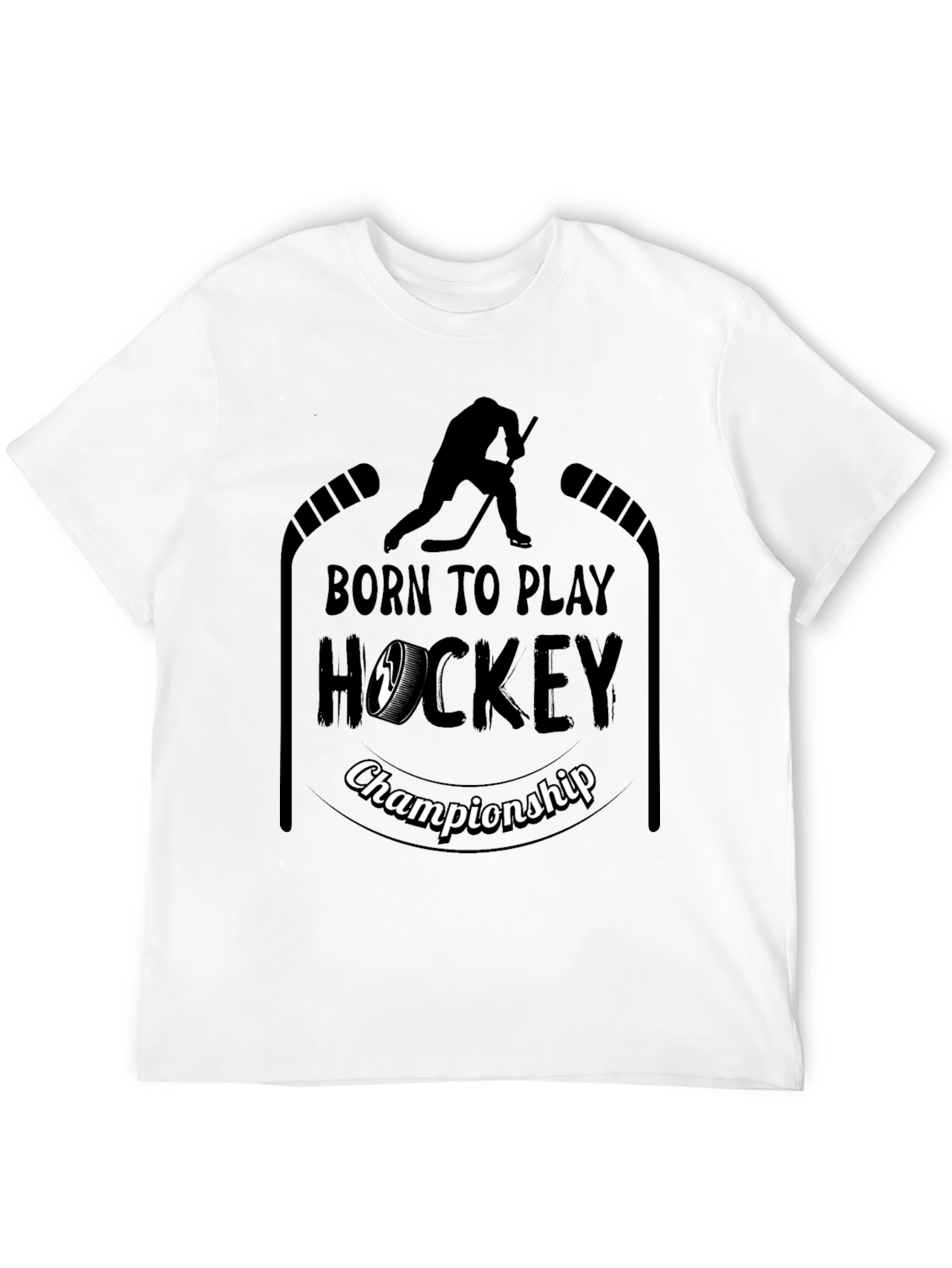 Born To Play Hockey Championship Black T-Shirt