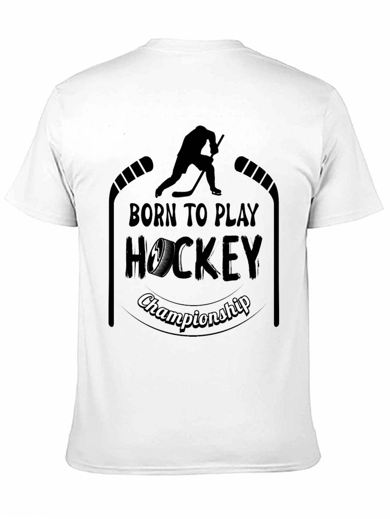 Born To Play Hockey Championship Black T-Shirt