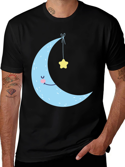 Dreamy Crescent Moon & Star Graphic Tee